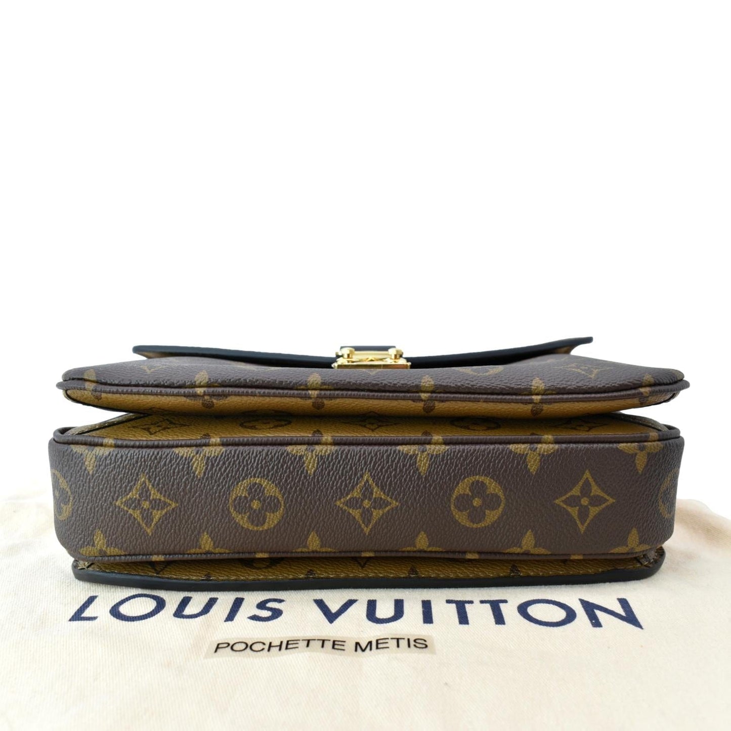 LOUIS VUITTON Metis Pochette Reverse Monogram Canvas Crossbody Bag Brown