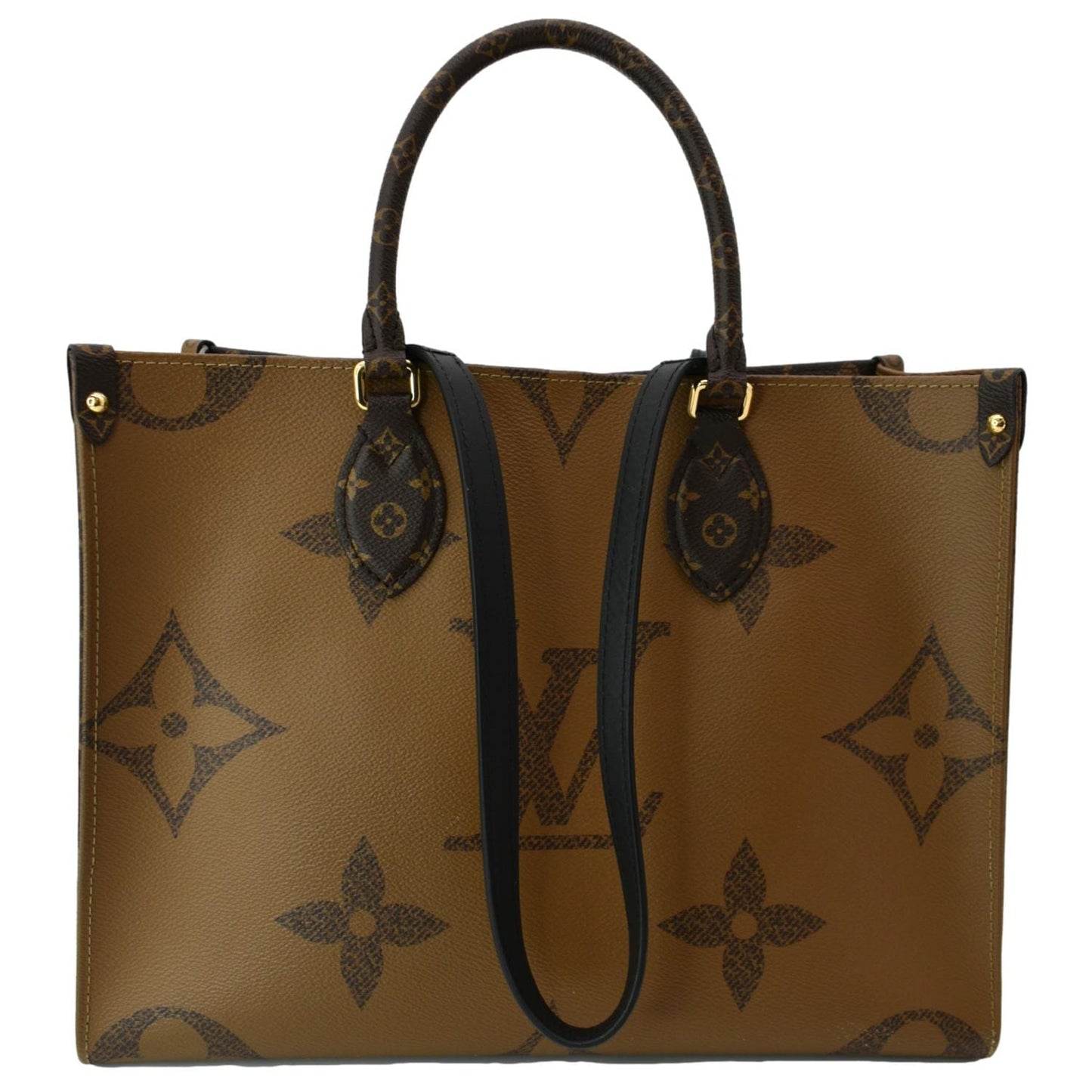 LOUIS VUITTON Onthego MM Giant Monogram Canvas Tote Shoulder Bag Brown