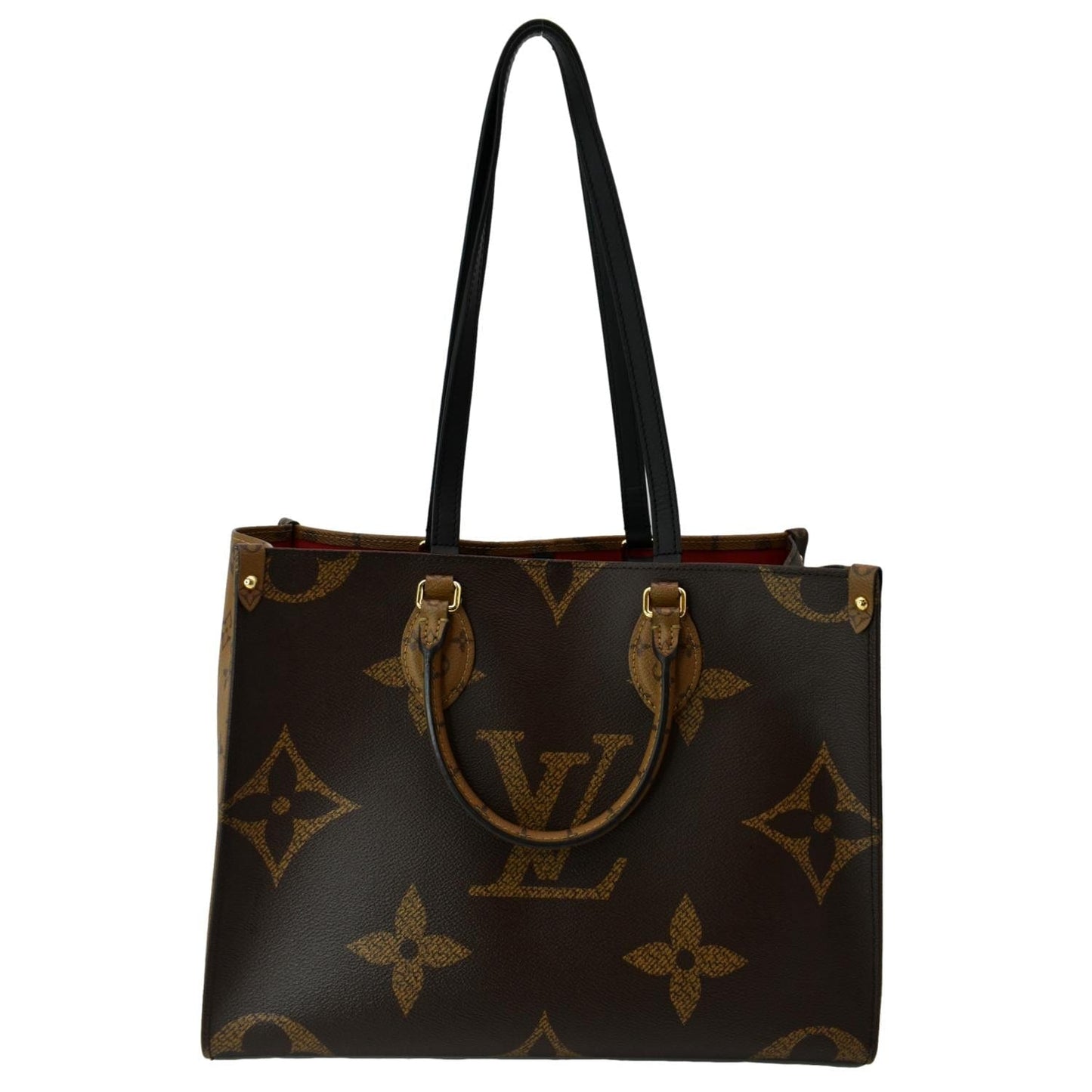 LOUIS VUITTON Onthego MM Giant Monogram Canvas Tote Shoulder Bag Brown