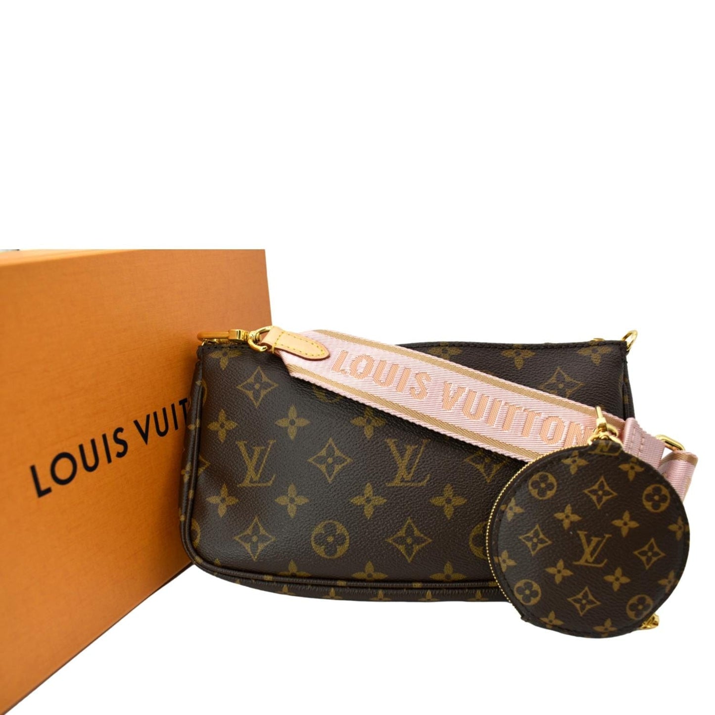 LOUIS VUITTON Multi Pochette Accessoires Monogram Canvas Shoulder Bag Pink