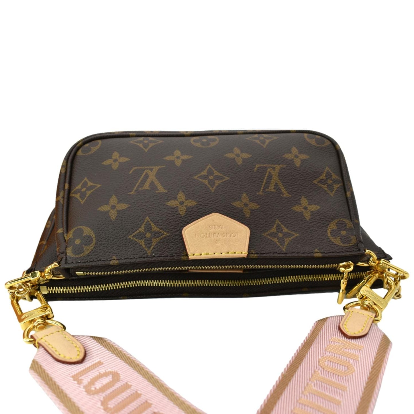 LOUIS VUITTON Multi Pochette Accessoires Monogram Canvas Shoulder Bag Pink