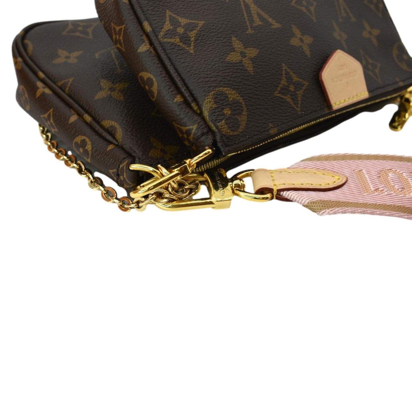 LOUIS VUITTON Multi Pochette Accessoires Monogram Canvas Shoulder Bag Pink