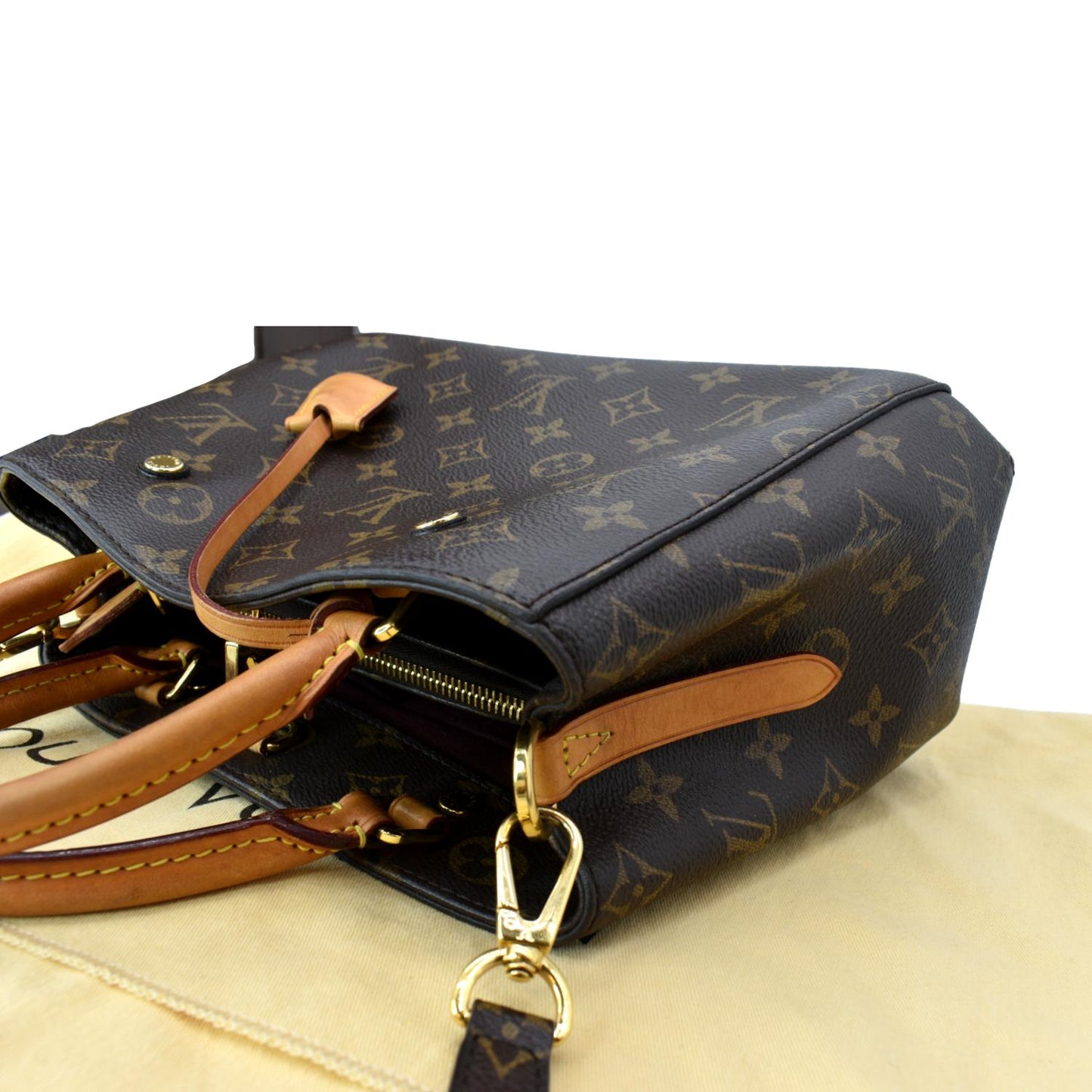 LOUIS VUITTON Montaigne BB Monogram Canvas Satchel Bag Brown
