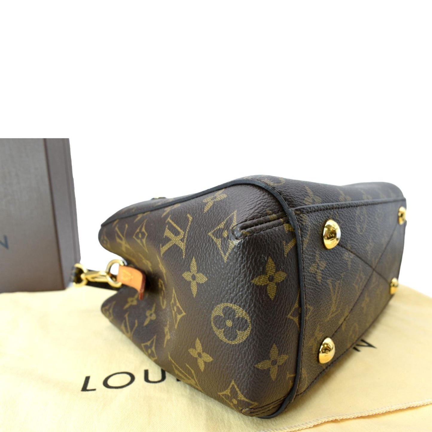 LOUIS VUITTON Montaigne BB Monogram Canvas Satchel Bag Brown