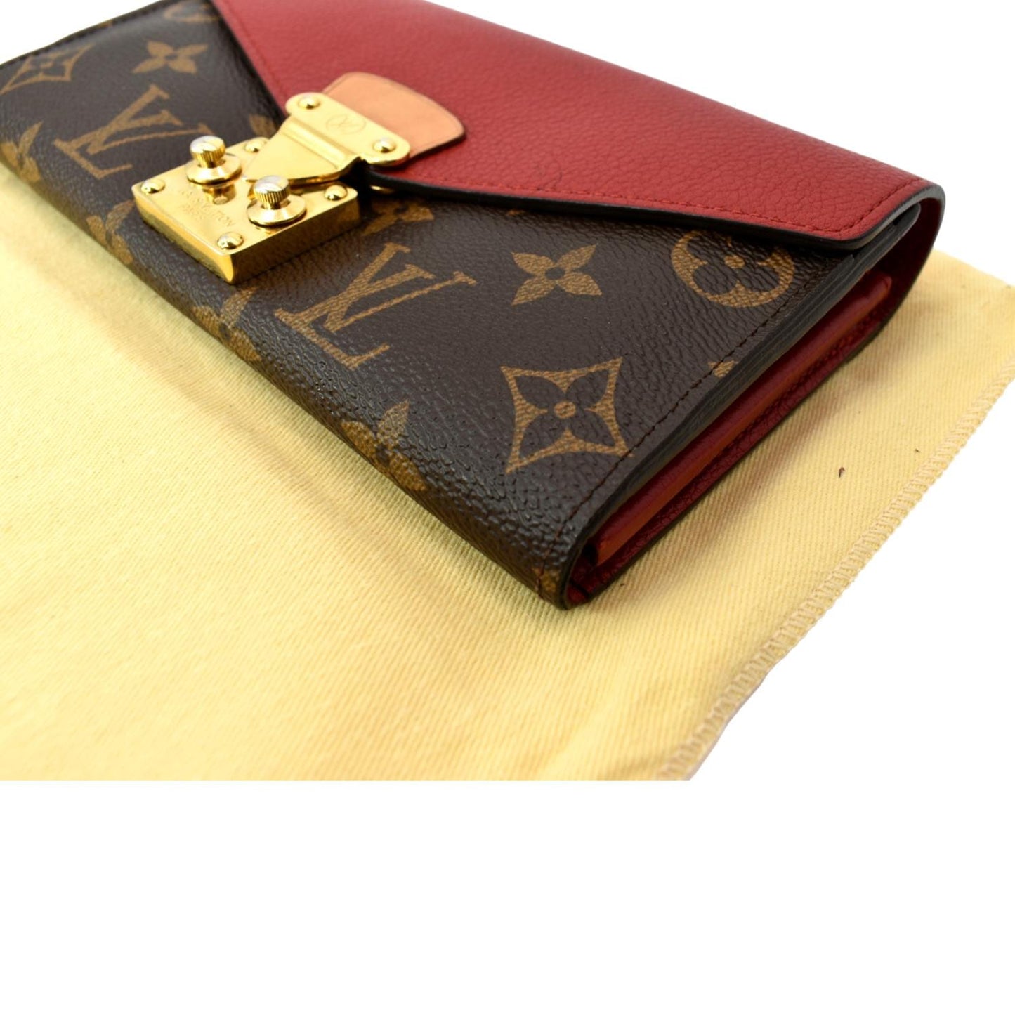 LOUIS VUITTON Pallas Monogram Canvas Wallet Brown