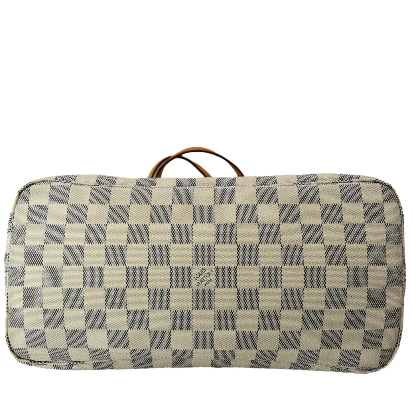 LOUIS VUITTON Neverfull MM Damier Azur Shoulder Bag White
