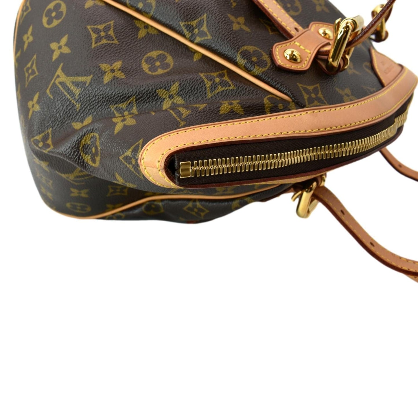 LOUIS VUITTON Tivoli PM Monogram Canvas Satchel Bag Brown