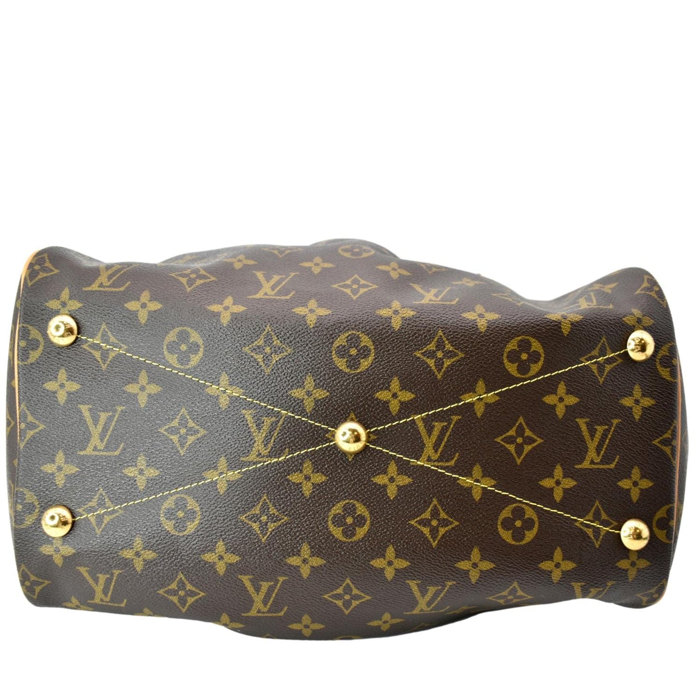 LOUIS VUITTON Tivoli PM Monogram Canvas Satchel Bag Brown