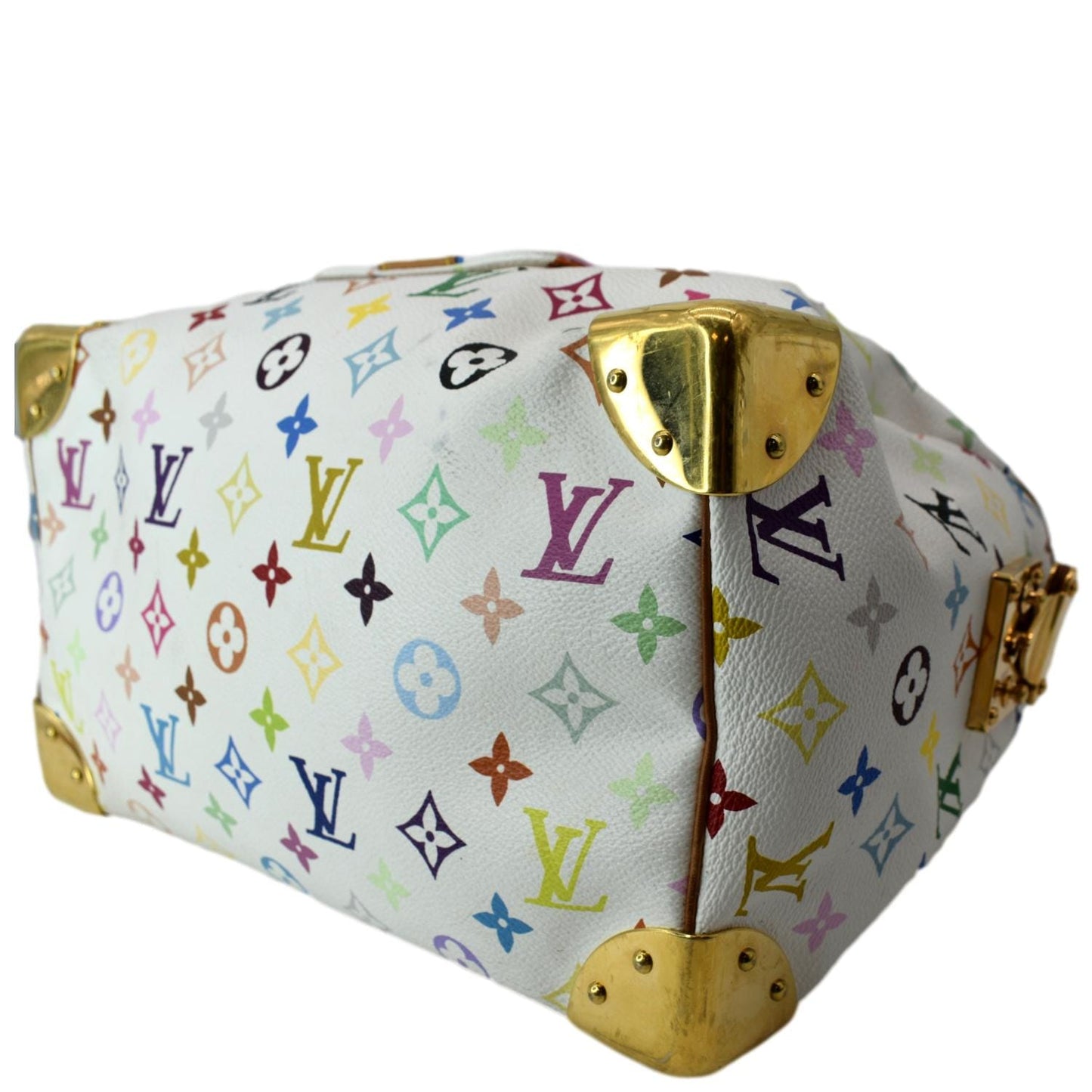 LOUIS VUITTON Speedy 30 Monogram Multicolor Satchel Bag White