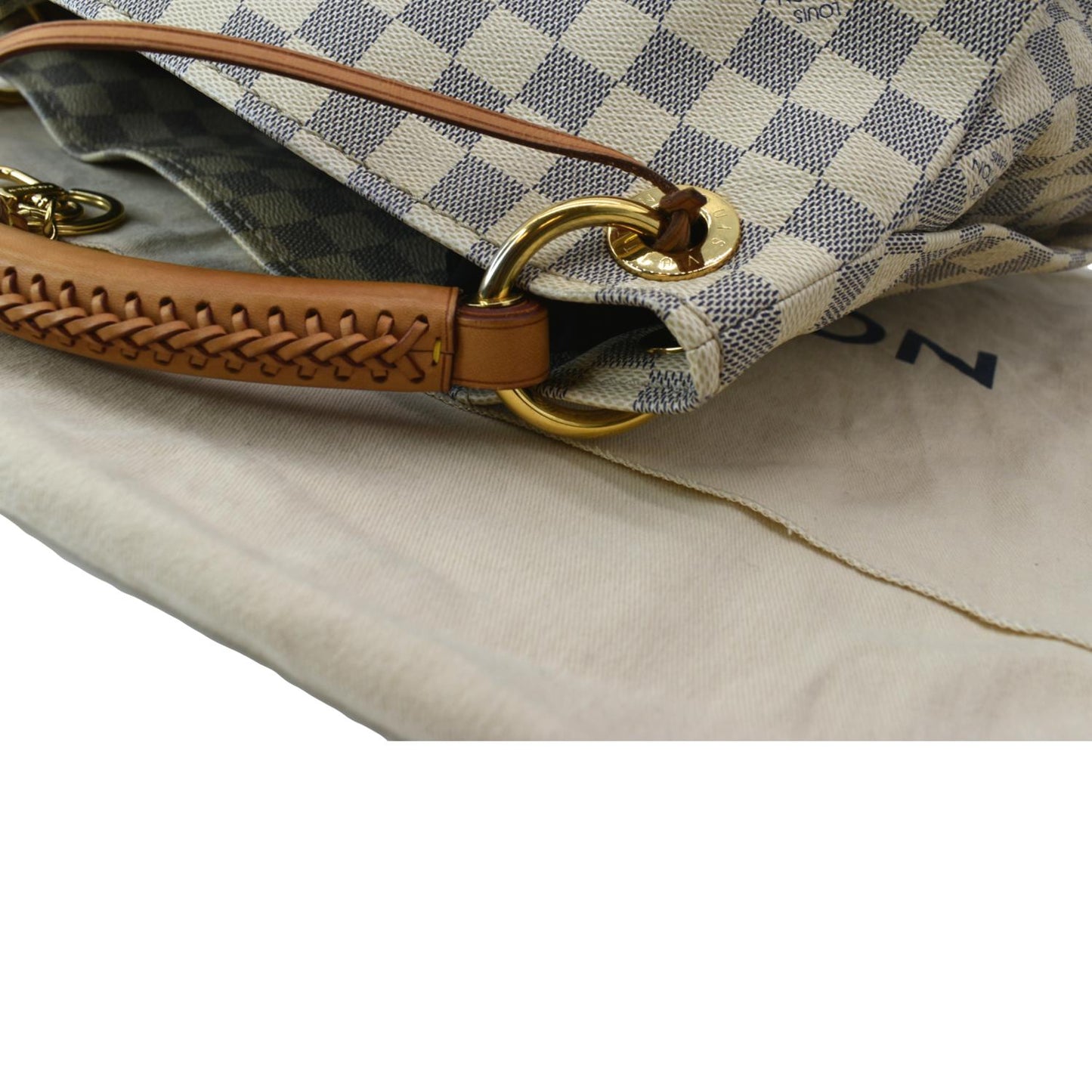 LOUIS VUITTON Artsy MM Damier Azur Hobo Bag White
