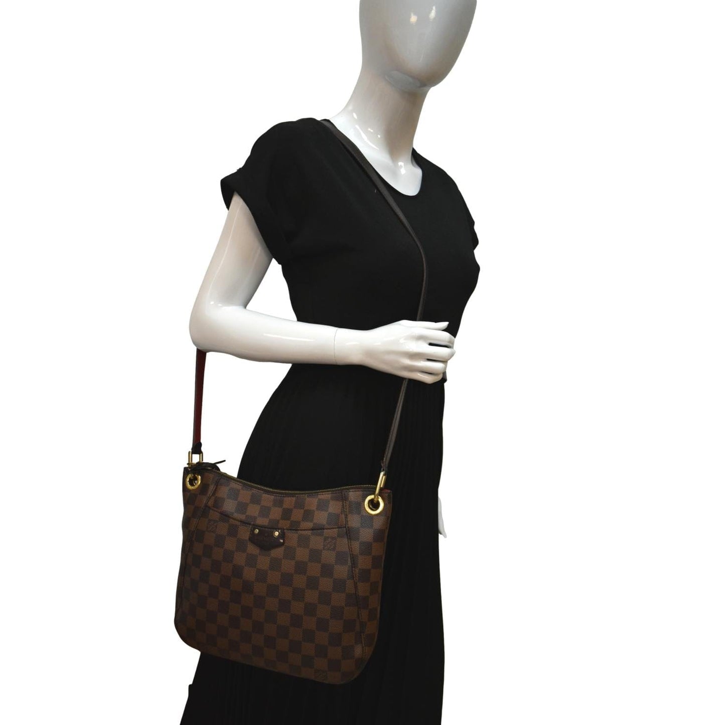 LOUIS VUITTON South Bank Besace Damier Ebene Crossbody Bag Brown