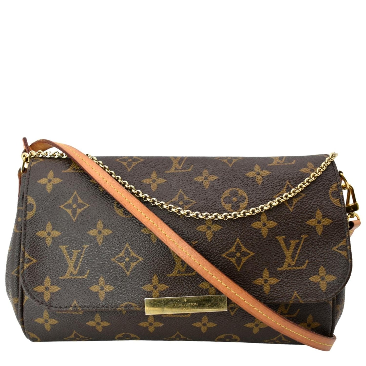 LOUIS VUITTON Favorite MM Monogram Canvas Crossbody Bag Brown