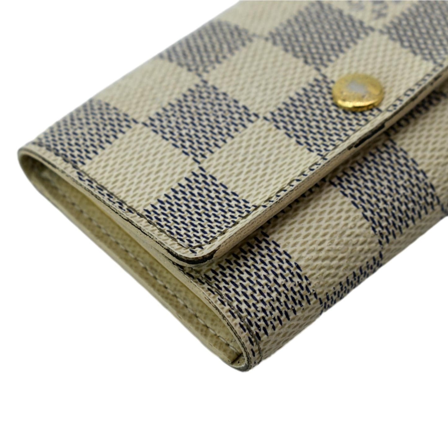 LOUIS VUITTON Damier Azur 6 Key Holder White