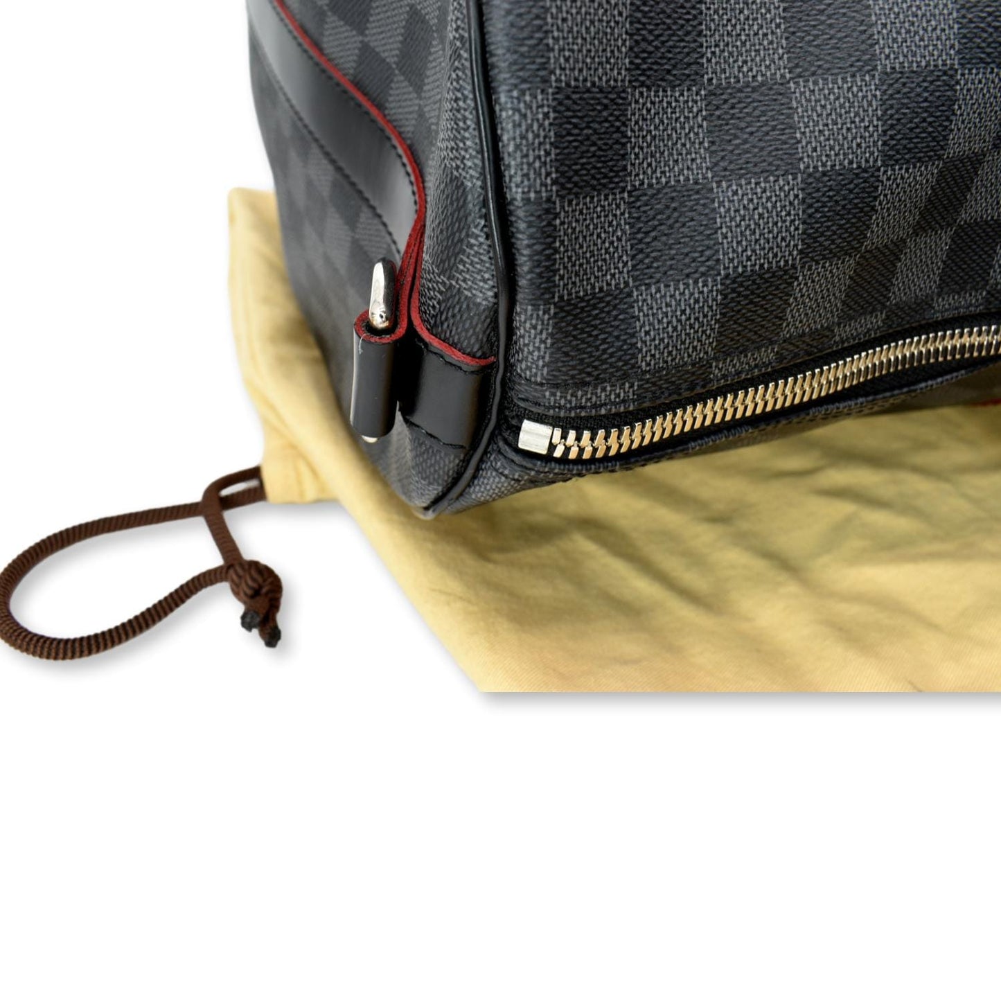 LOUIS VUITTON Keepall 55 Damier Graphite Bandouliere Travel Bag Black