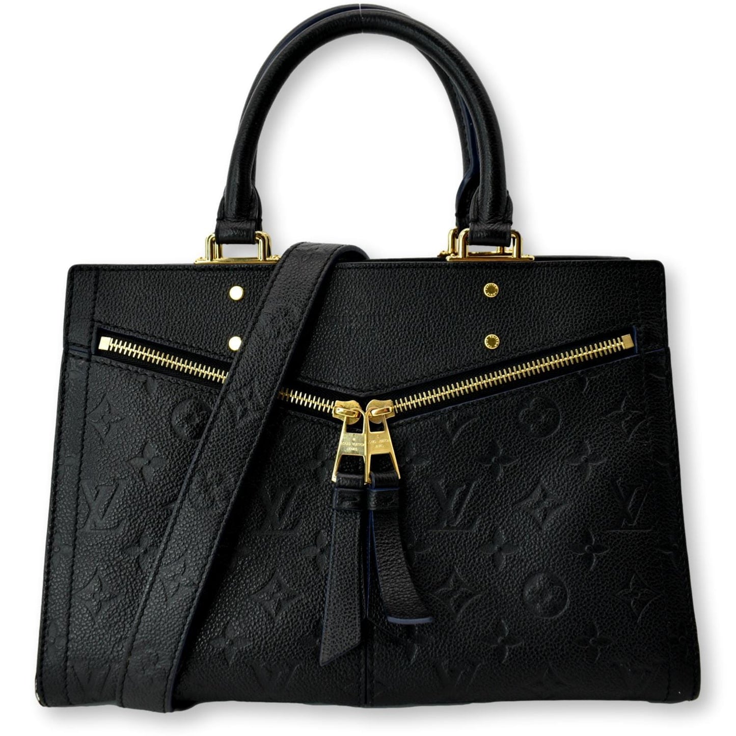LOUIS VUITTON Sully PM Monogram Empreinte Leather Shoulder Bag Black