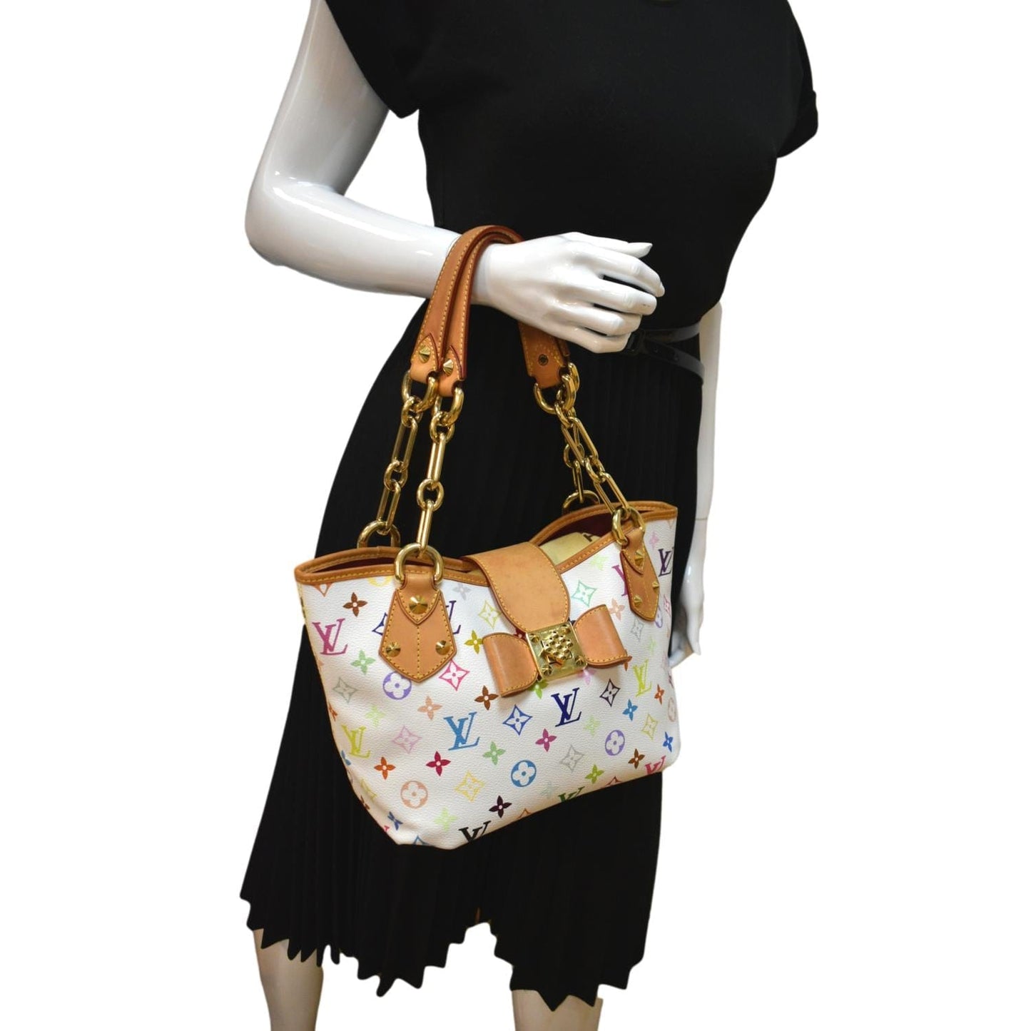 Louis Vuitton Annie MM Multicolor Monogram Canvas Shoulder Bag White