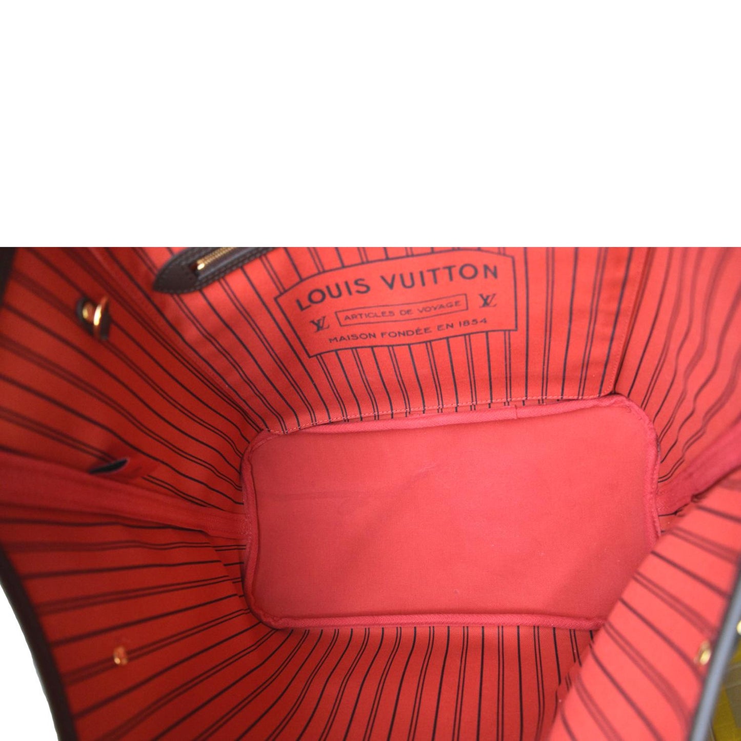 LOUIS VUITTON Neverfull MM Damier Ebene Tote Bag Brown