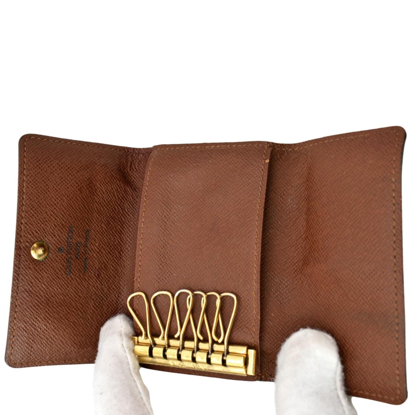 LOUIS VUITTON Monogram Canvas 6 Key Holder Brown