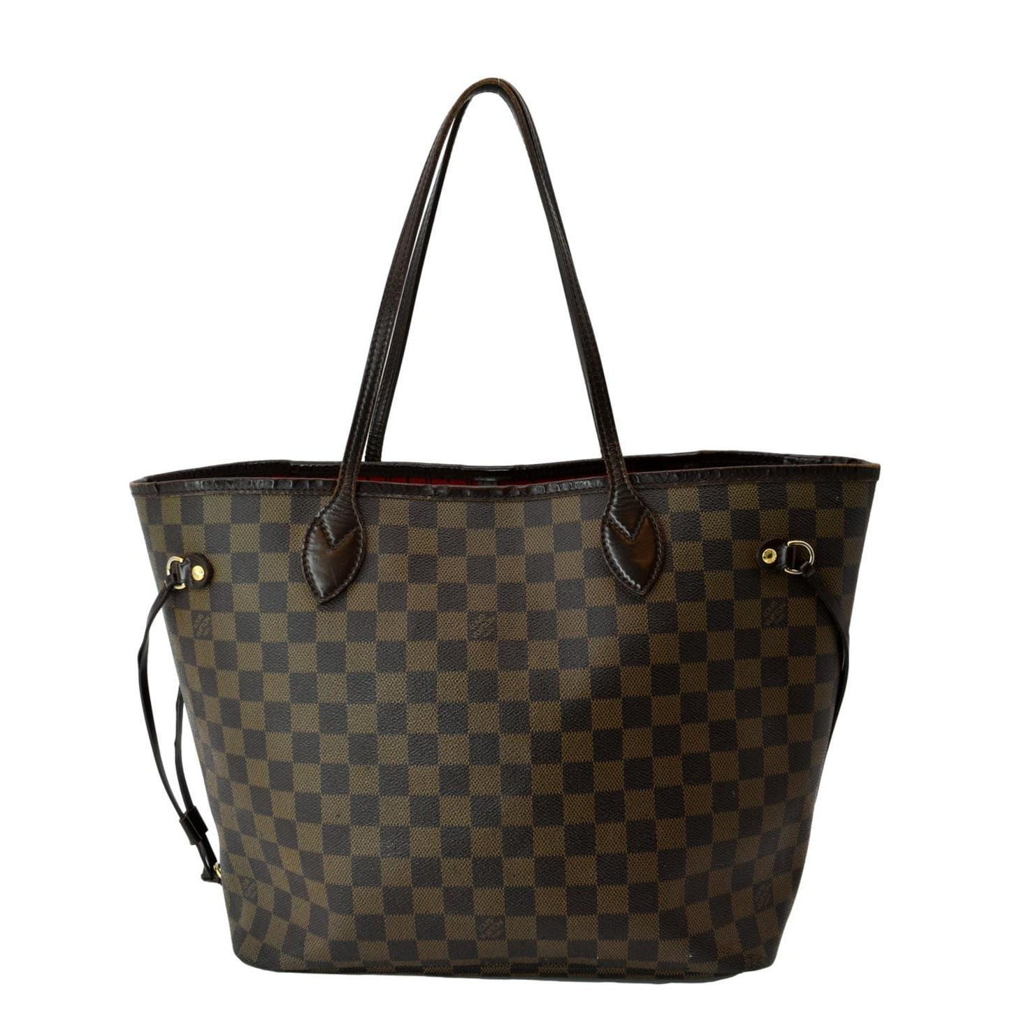 LOUIS VUITTON Neverfull MM Damier Ebene Shoulder Tote Bag Brown