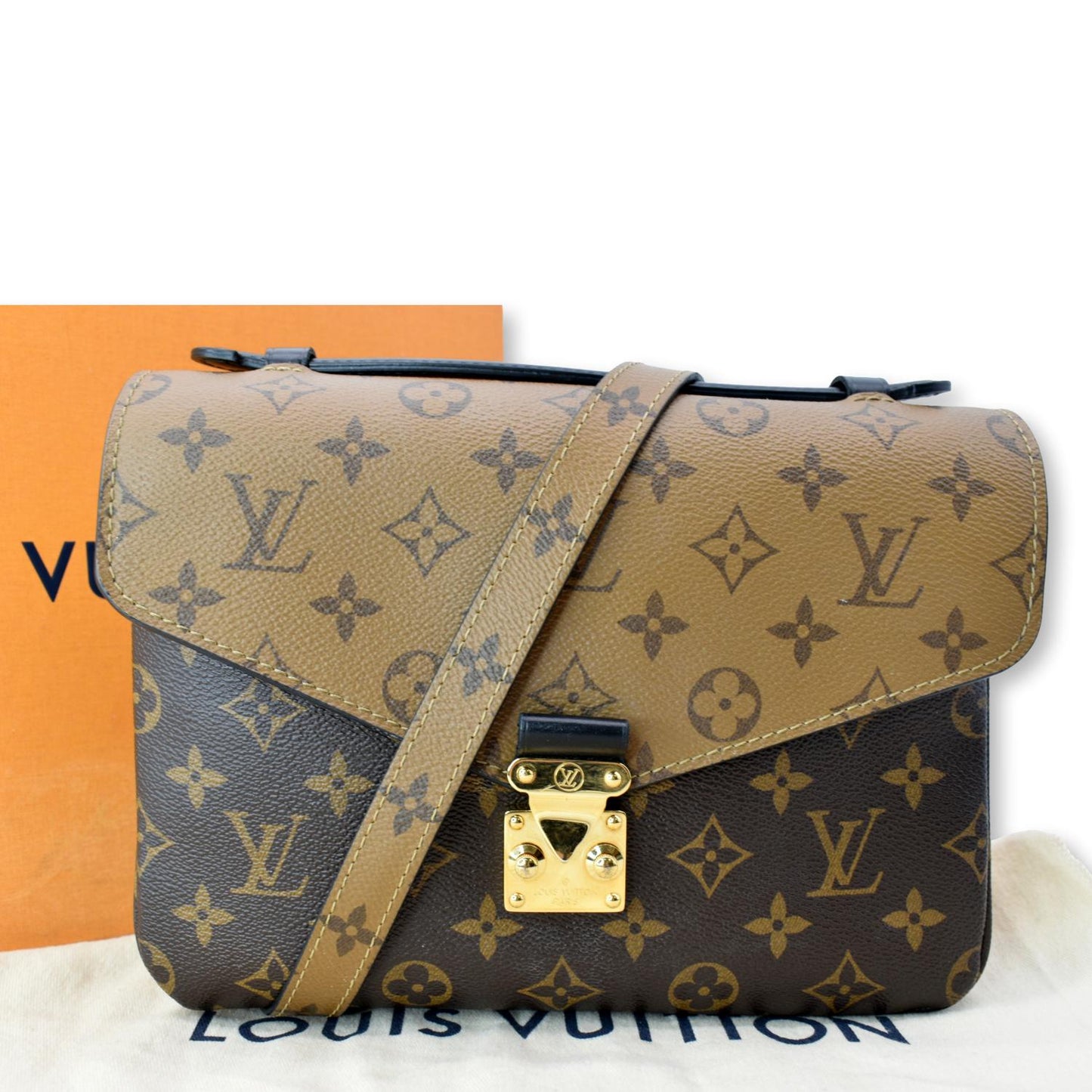 LOUIS VUITTON  Metis Pochette Reverse Monogram Canvas Crossbody Bag Brown