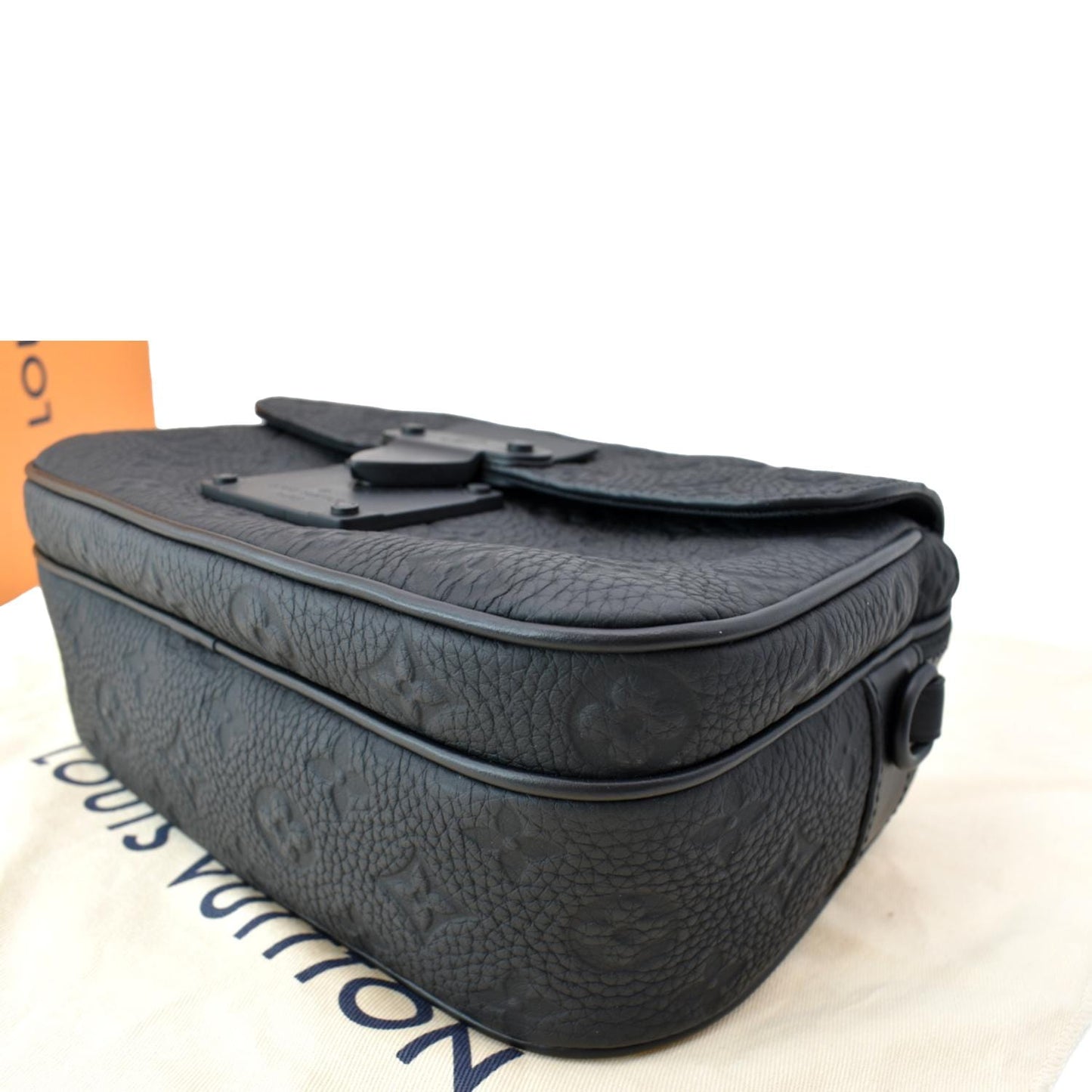 LOUIS VUITTON S-Lock Monogram Leather Crossbody Bag Black