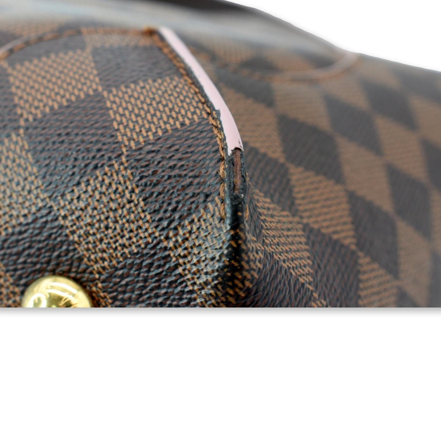 LOUIS VUITTON Caissa Damier Ebene Hobo Bag Rose Ballerine