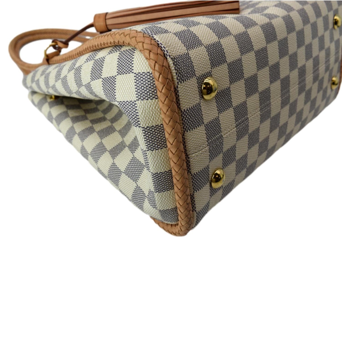 LOUIS VUITTON Propriano Damier Azur Tote Shoulder Bag White