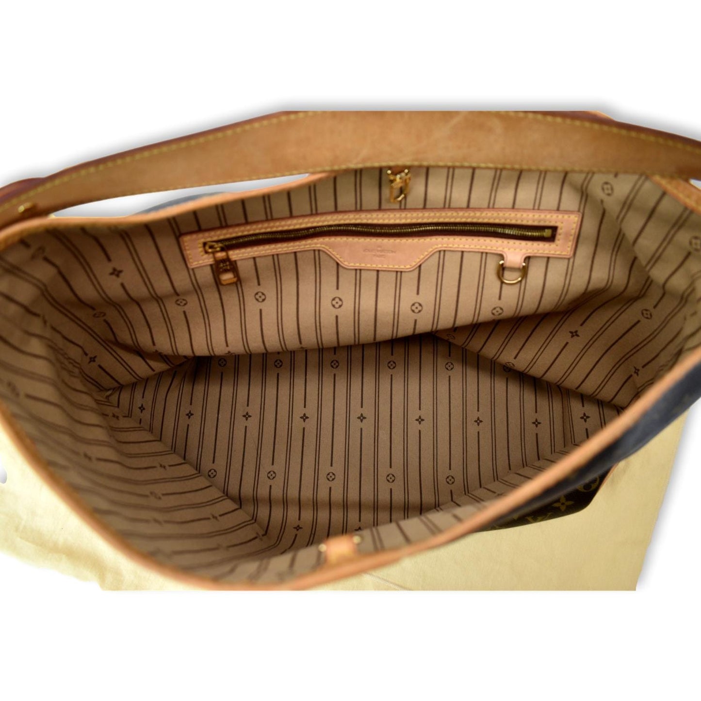 LOUIS VUITTON Delightful MM Monogram Canvas Hobo Bag Brown