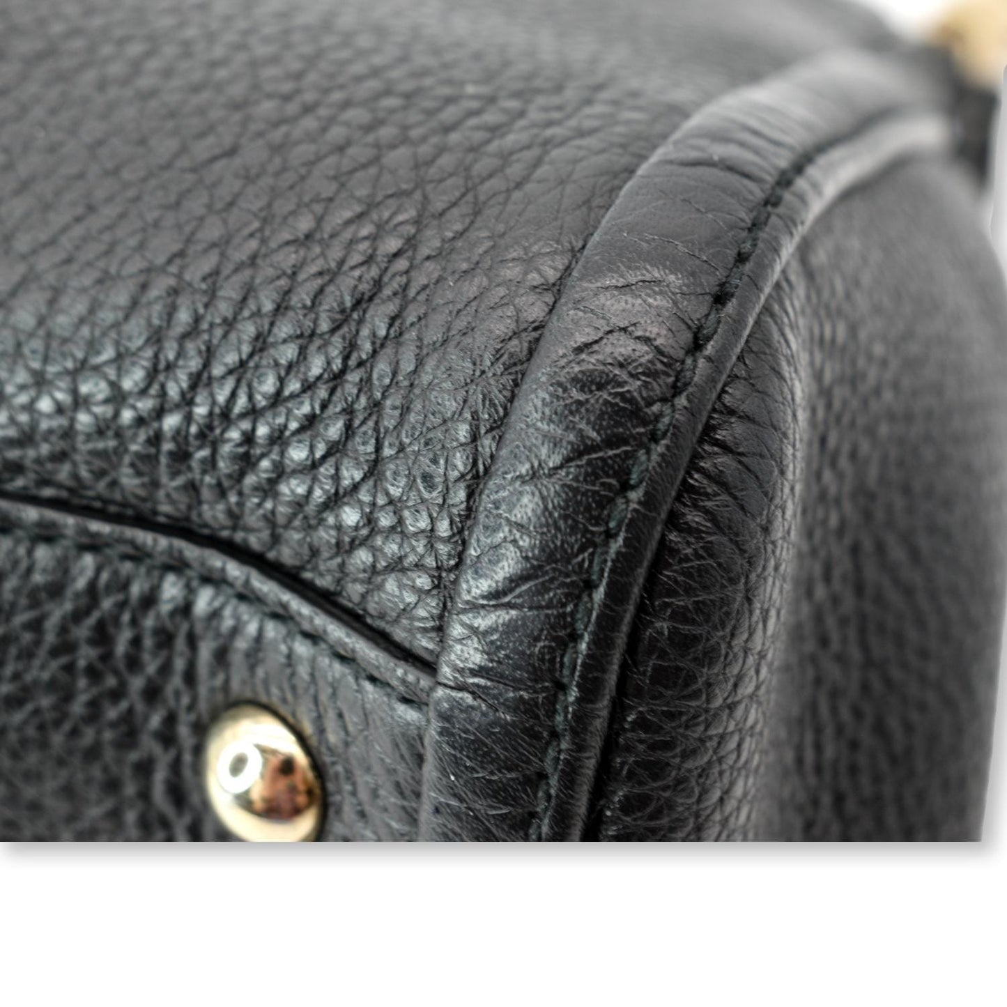 GUCCI Soho Small Pebbled Leather Shoulder Bag Black 336751