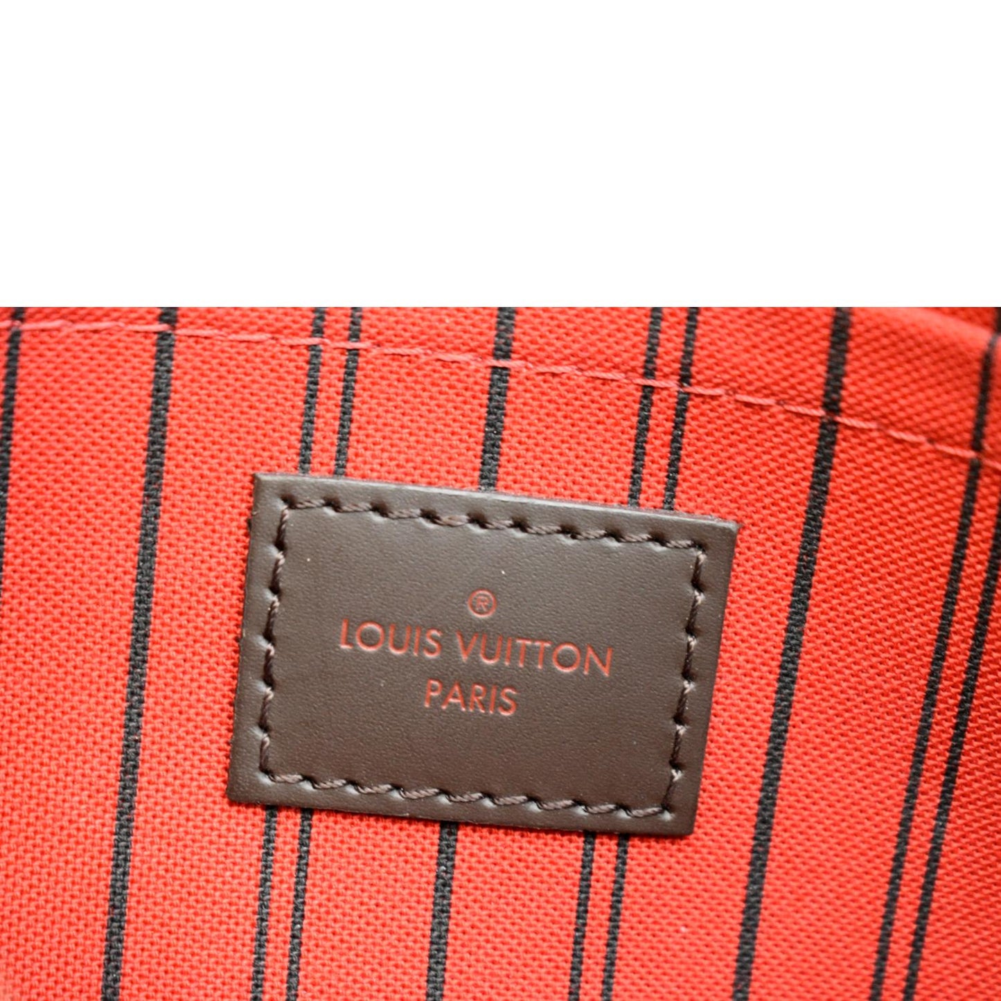 LOUIS VUITTON Neverfull Damier Ebene Pochette Wristlet Pouch Brown