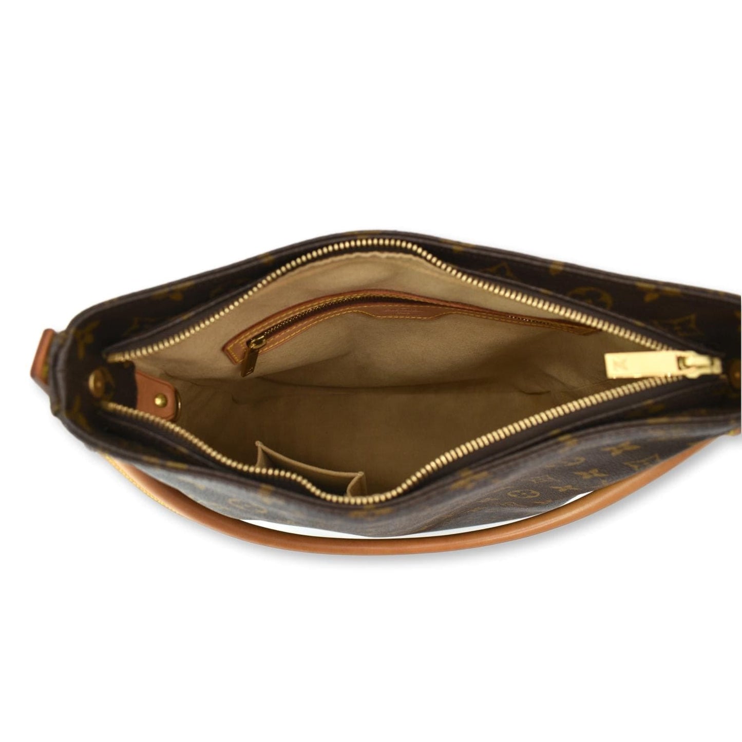 LOUIS VUITTON Looping GM Monogram Canvas Shoulder Bag Brown