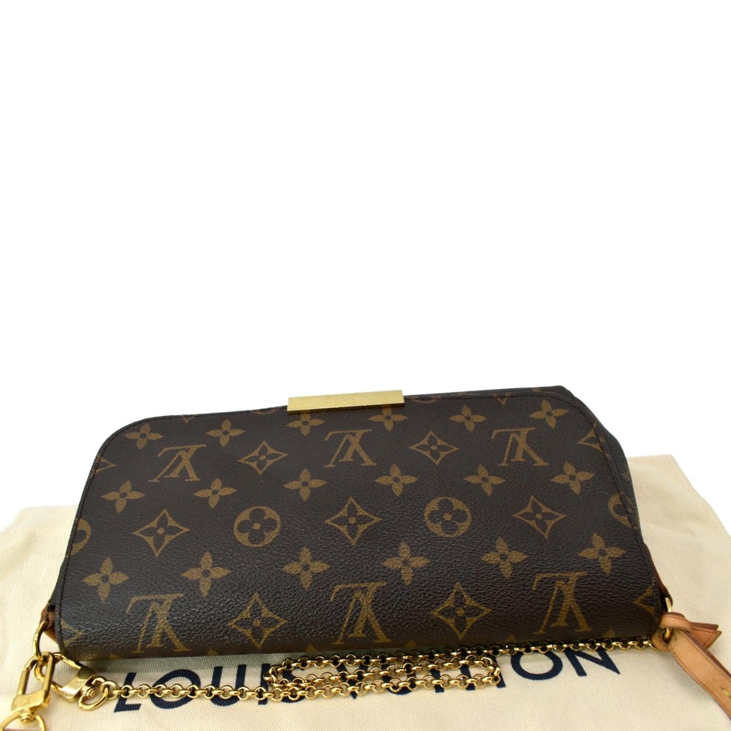 LOUIS VUITTON Favorite MM Monogram Canvas Crossbody Bag Brown