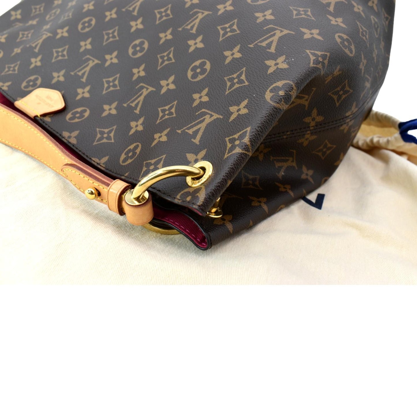 LOUIS VUITTON Graceful MM Monogram Canvas Shoulder Bag Brown