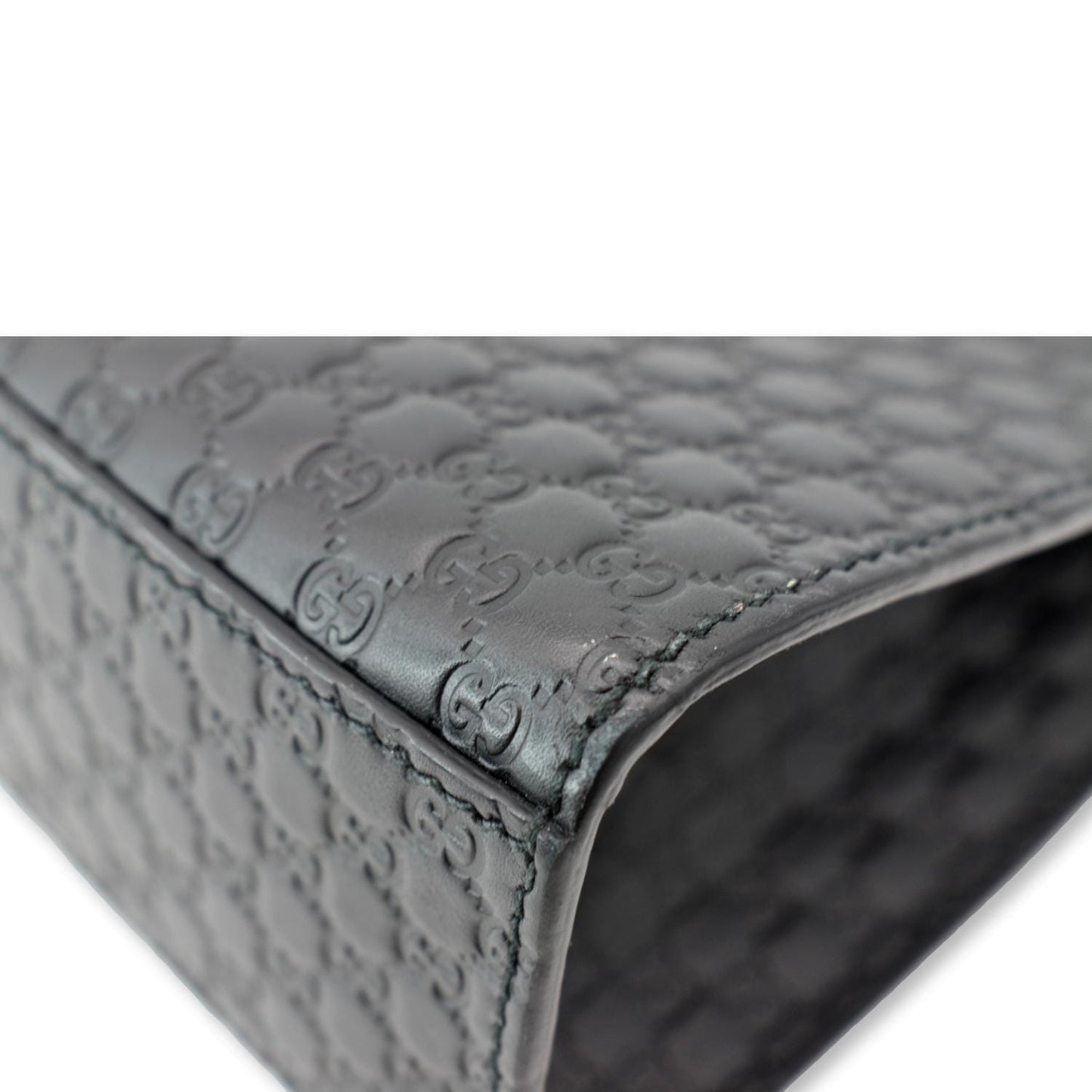 GUCCI Emily Medium GG Guccissima Leather Chain Shoulder Bag 449635 Black
