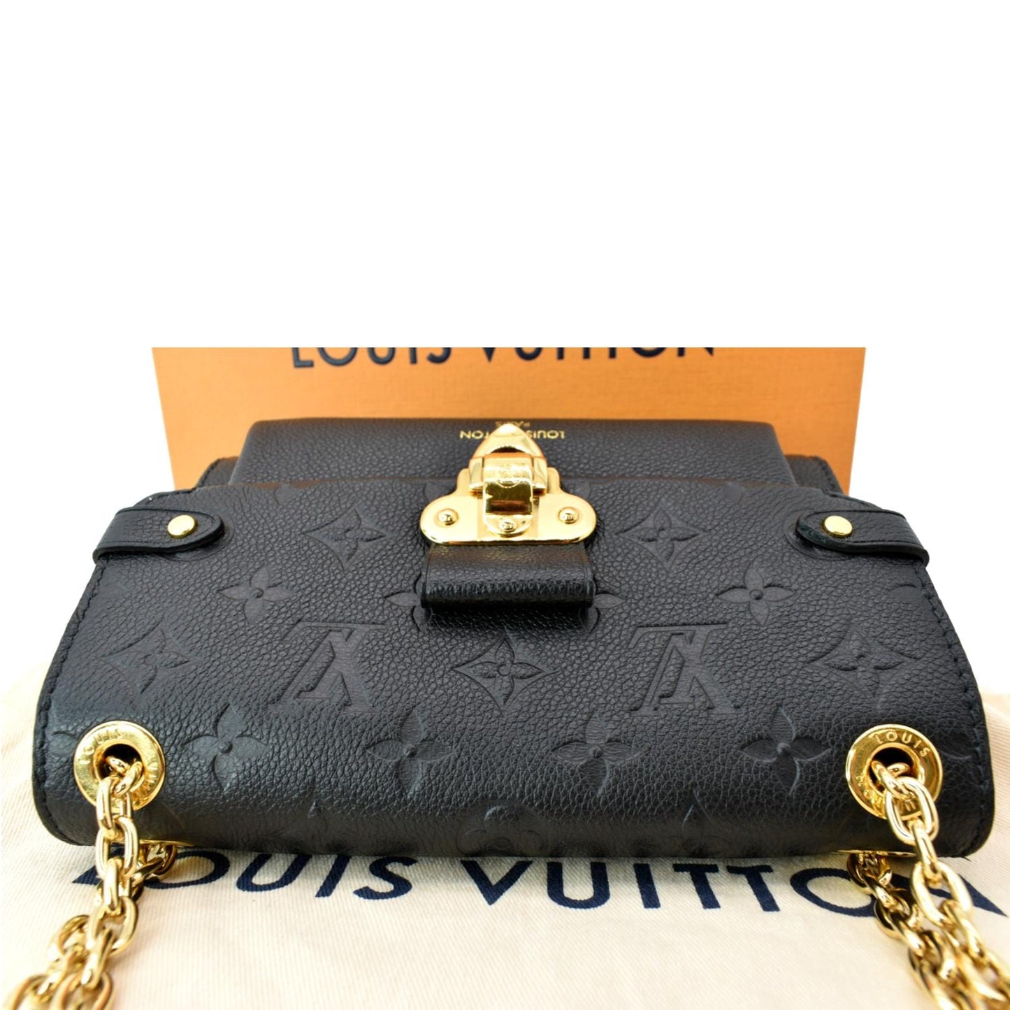 LOUIS VUITTON Vavin BB Monogram Empreinte Leather Shoulder Bag Black