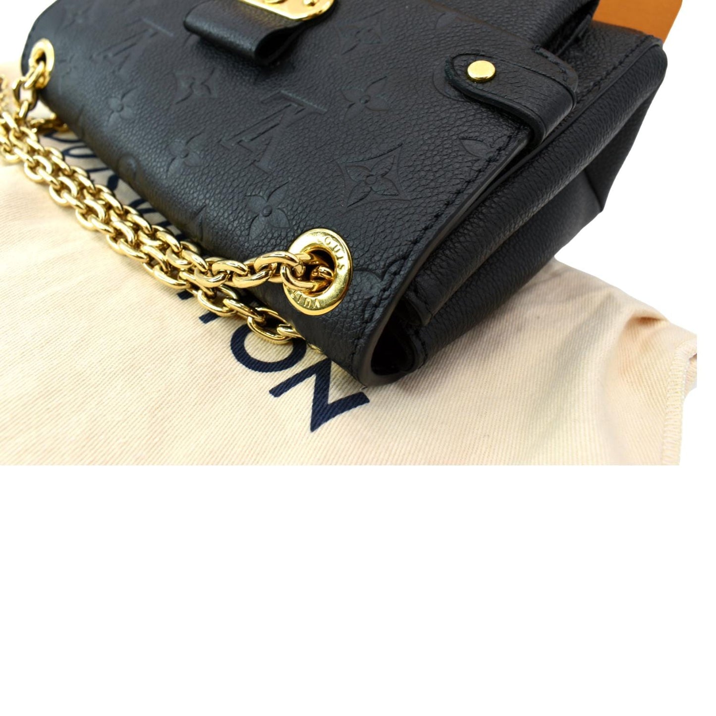LOUIS VUITTON Vavin BB Monogram Empreinte Leather Shoulder Bag Black