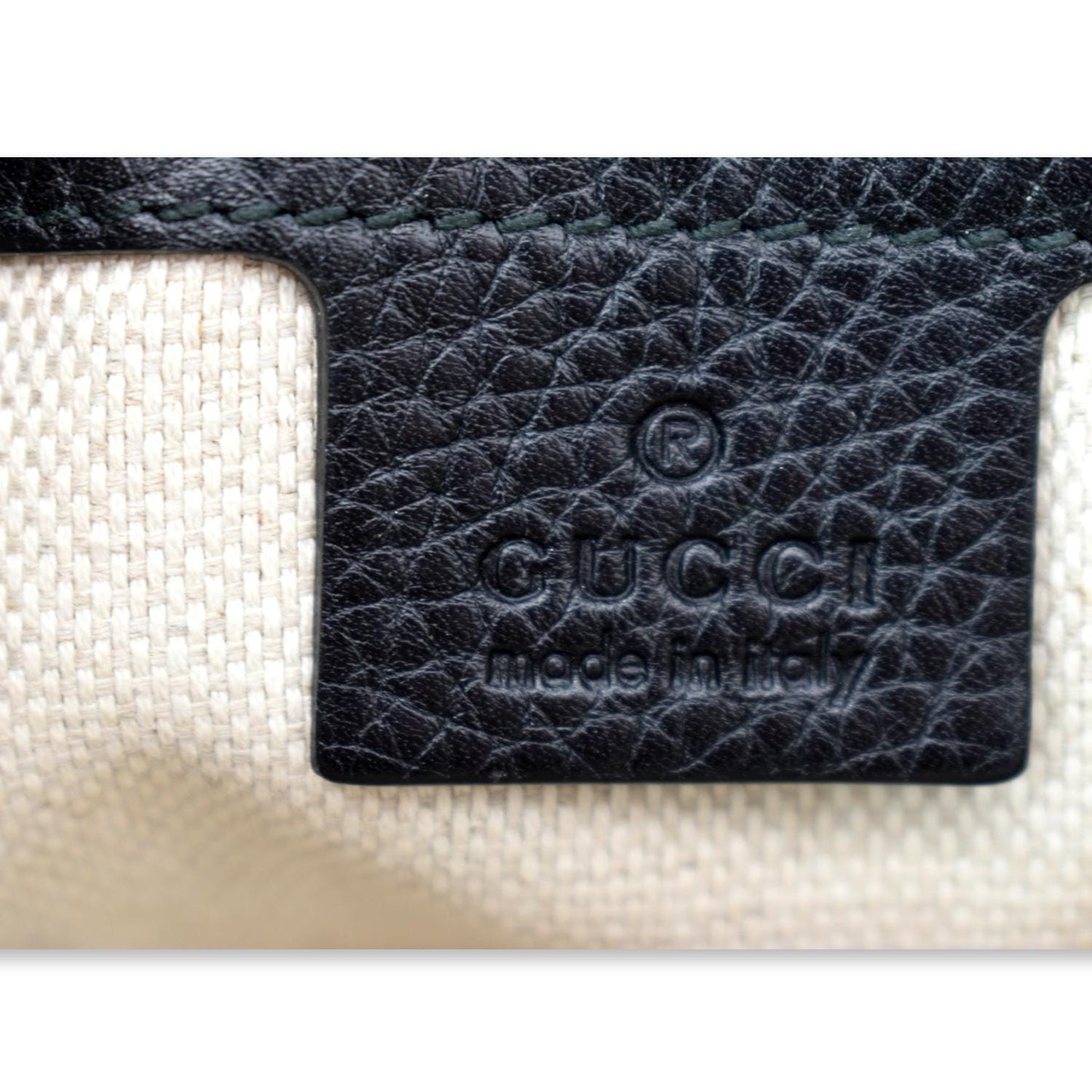 GUCCI GG Soho Tassel Chain Leather Crossbody Bag Beige Black