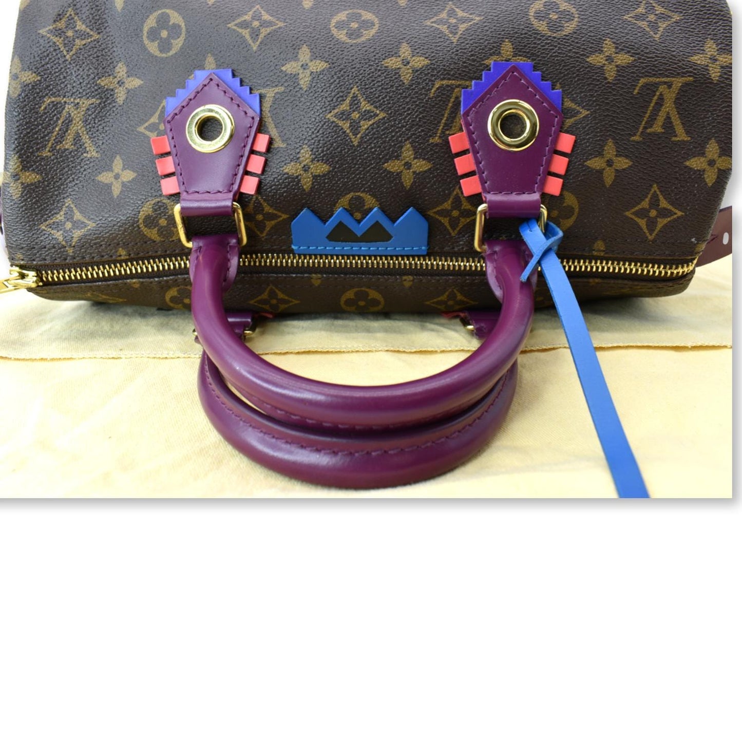 LOUIS VUITTON Totem Speedy 30 Monogram Canvas Satchel Bag Brown