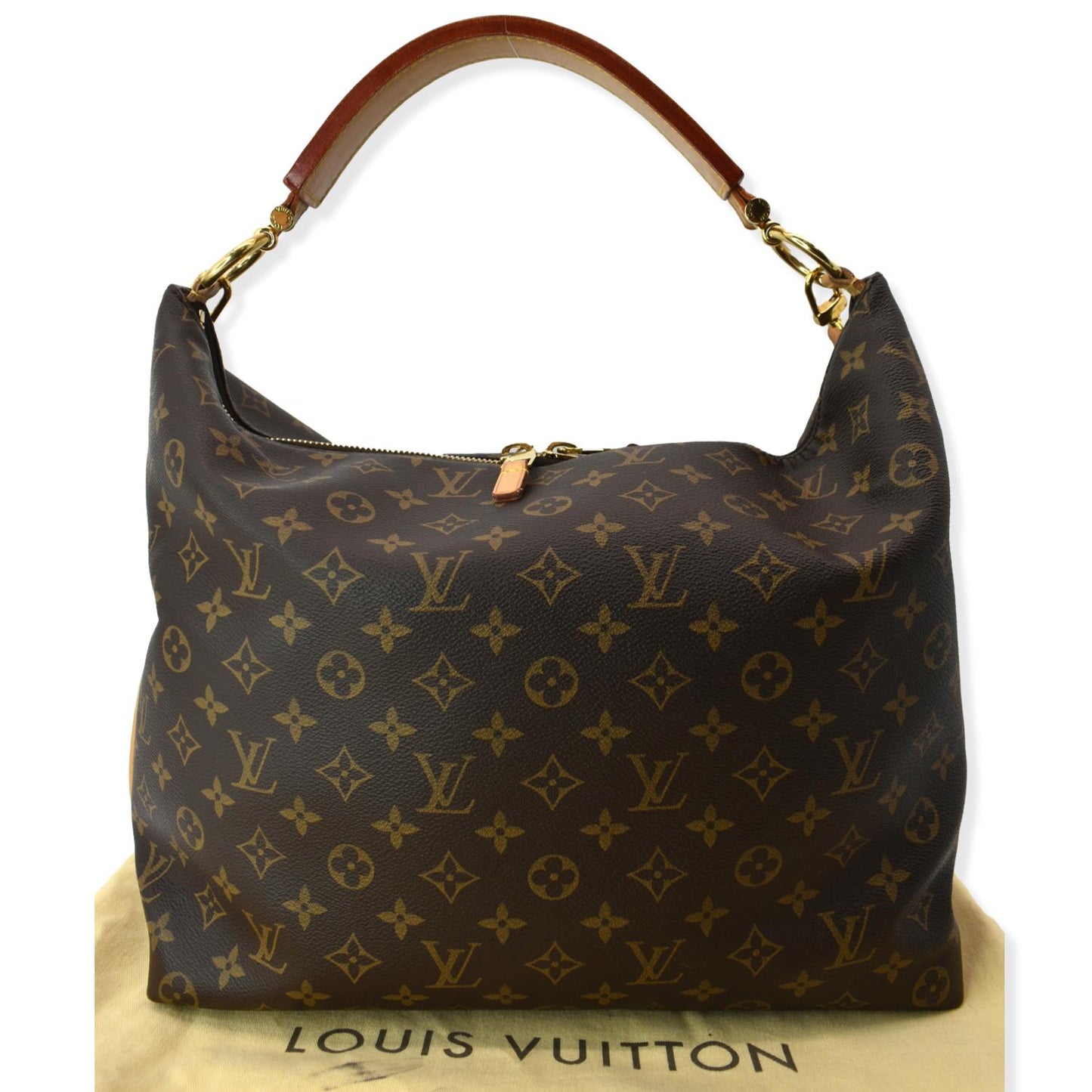LOUIS VUITTON Sully MM Monogram Canvas Shoulder Bag Brown