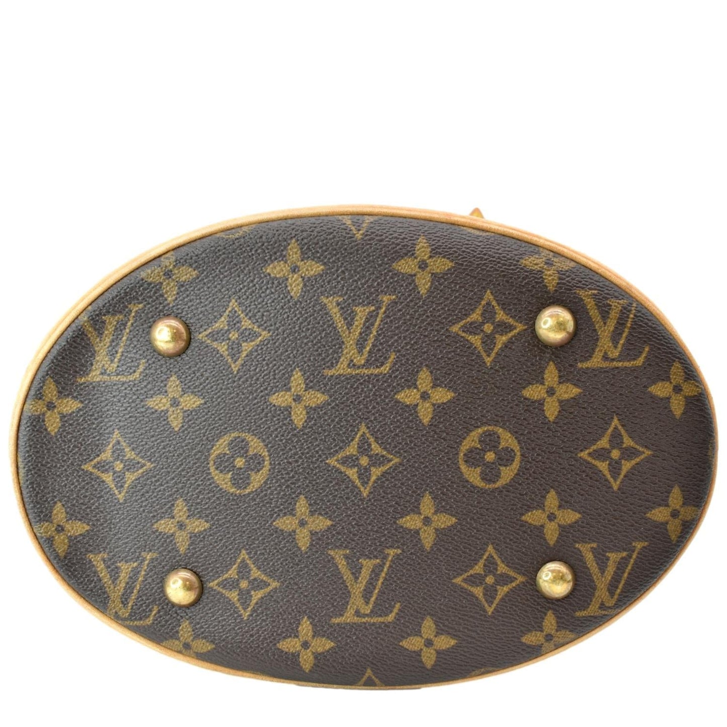 LOUIS VUITTON Petit Bucket Monogram Canvas Shoulder Bag Brown