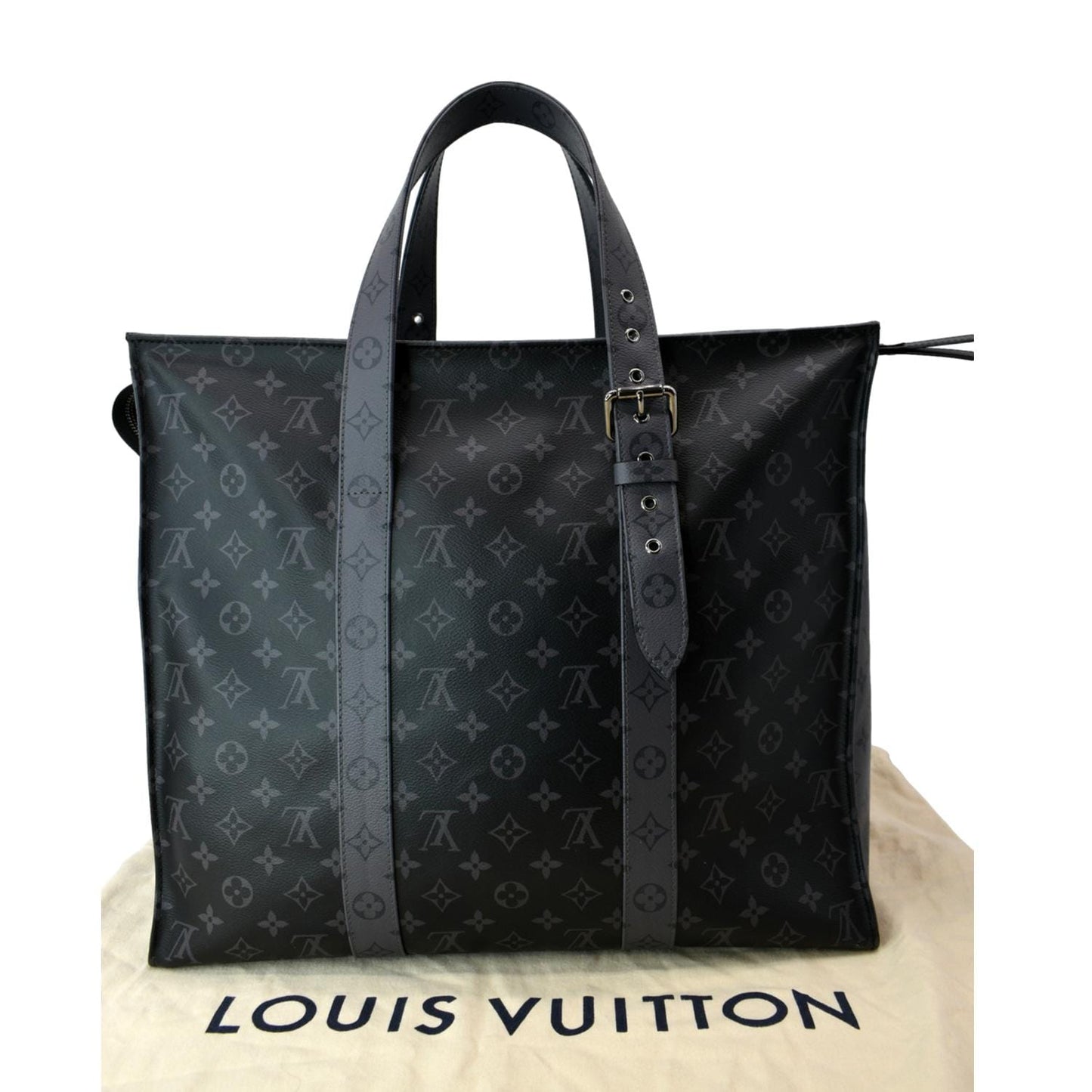 LOUIS VUITTON Cabas Zippe GM Monogram Eclipse Tote Bag Black