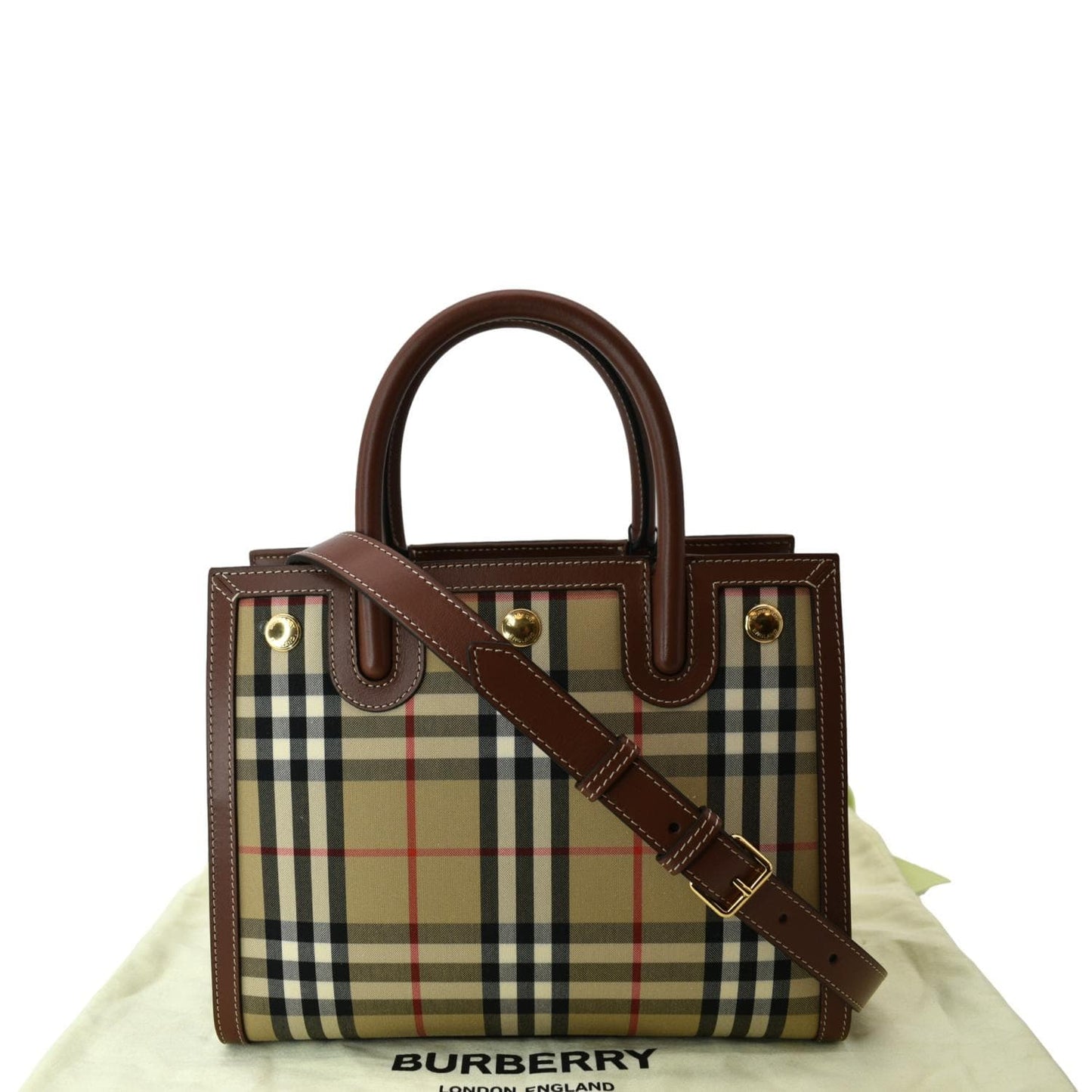 Burberry Vintage Check Two Handle Title Bag Multicolor