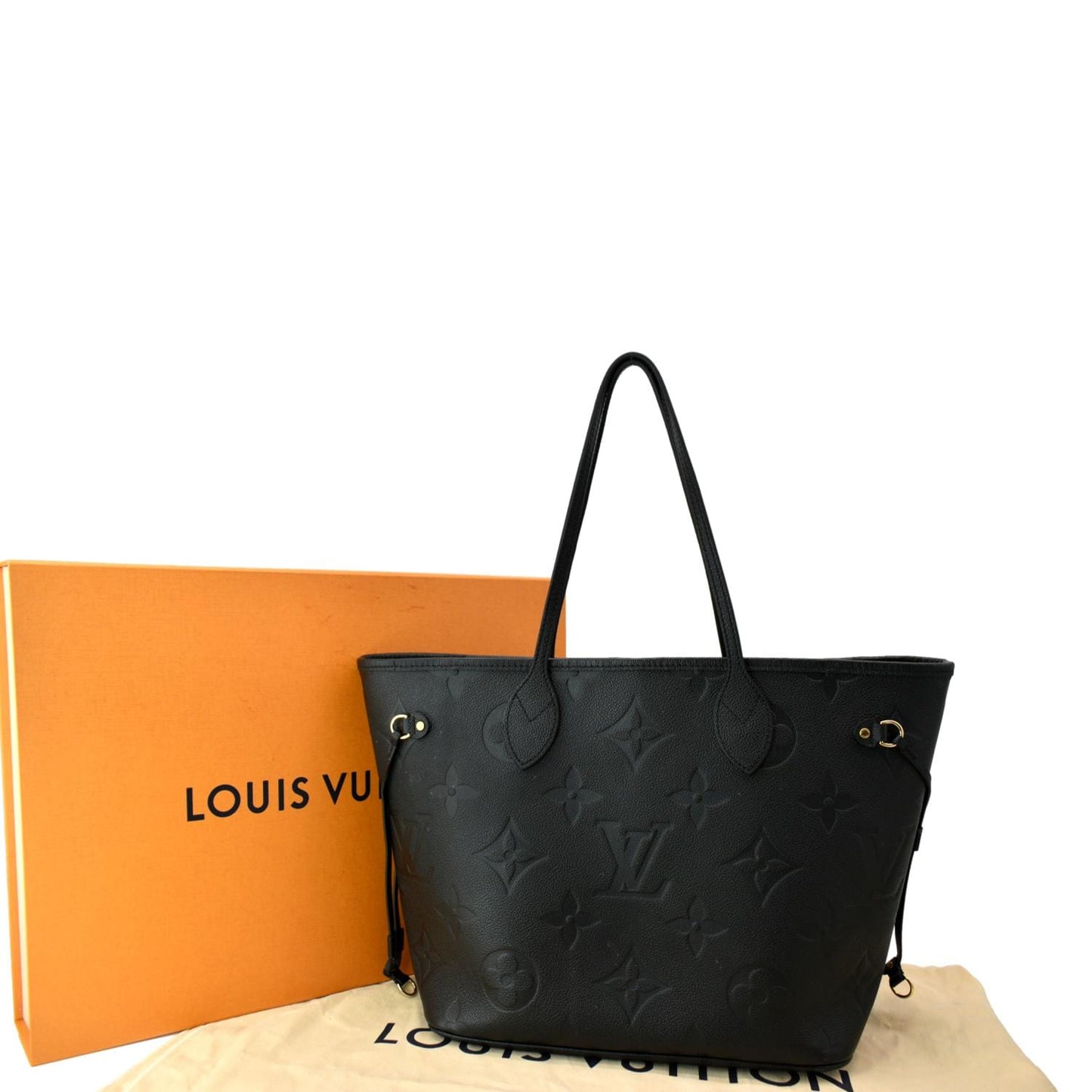 LOUIS VUITTON Neverfull MM Monogram Empreinte Tote Bag Black