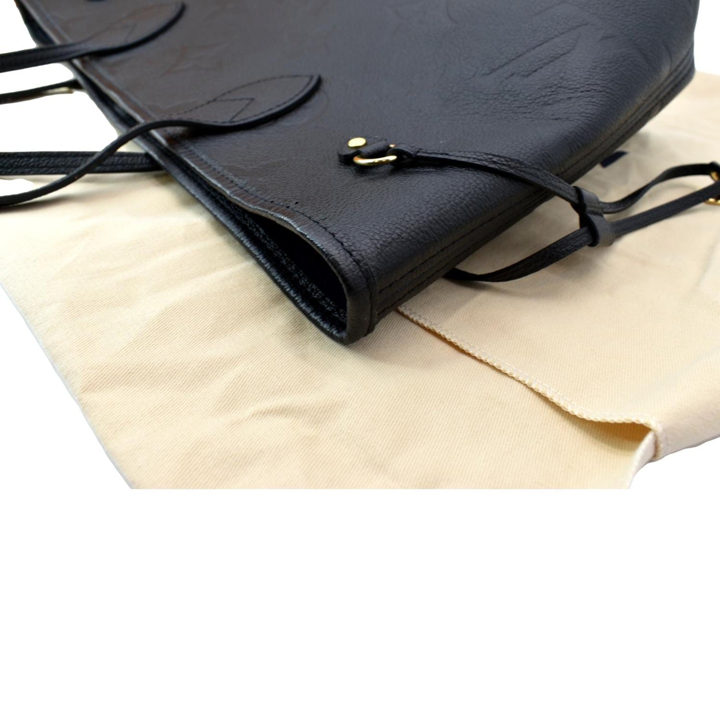 LOUIS VUITTON Neverfull MM Monogram Empreinte Tote Bag Black