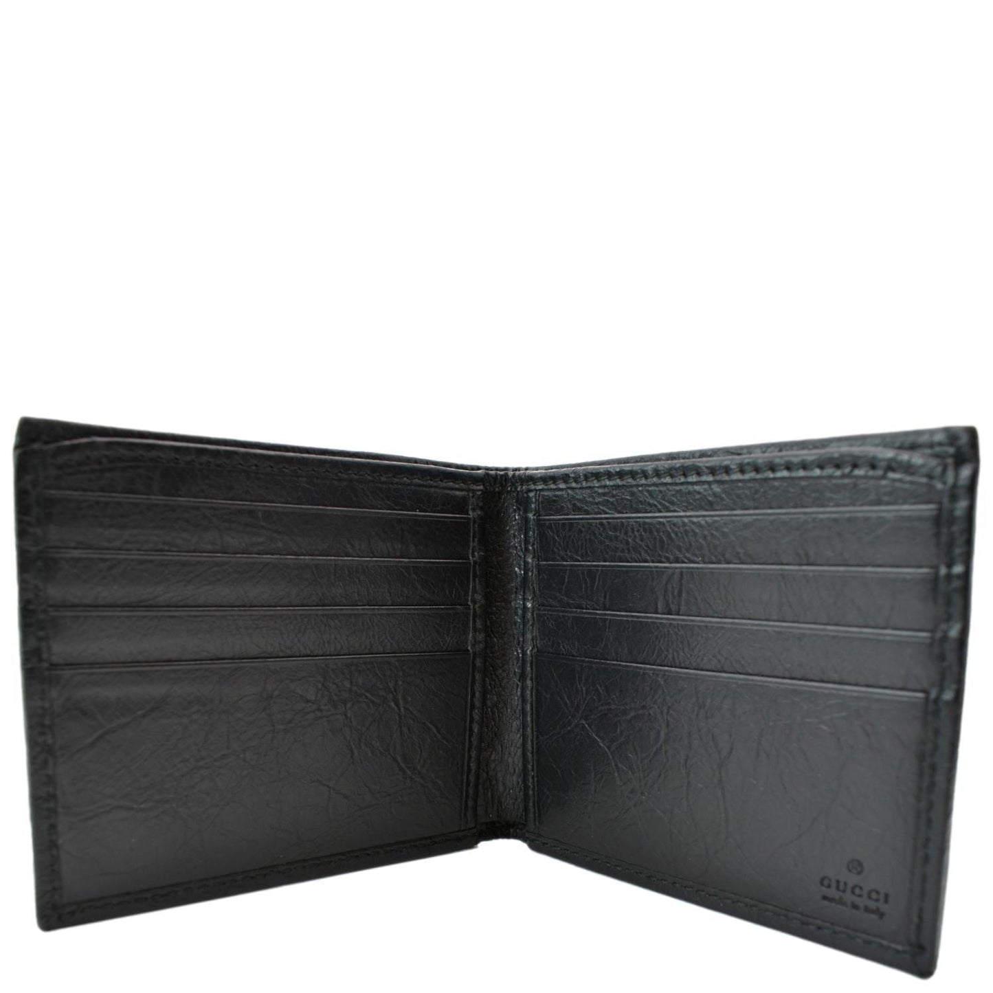 GUCCI Interlocking G Bi-Fold Calfskin Leather Wallet Black 575985