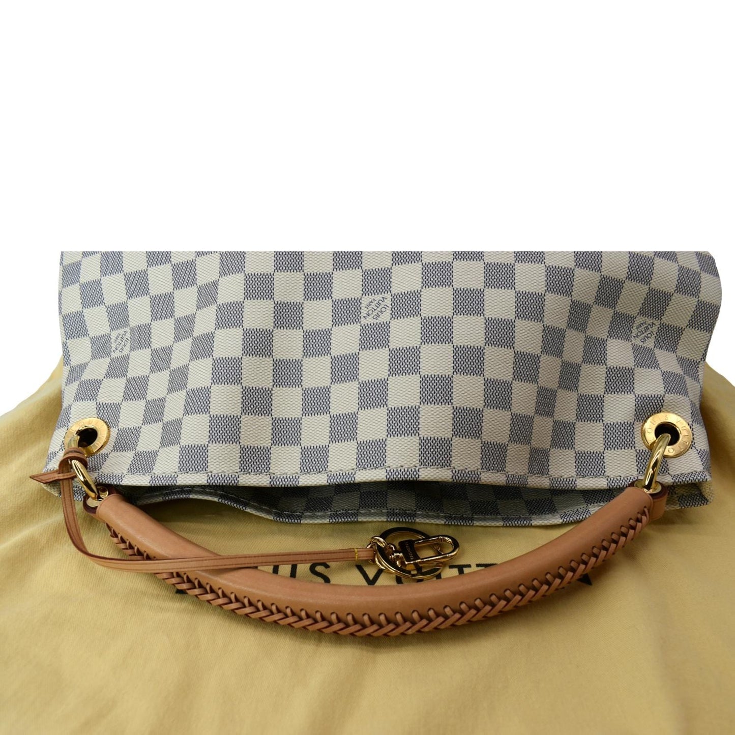 LOUIS VUITTON Artsy MM Damier Azur  Hobo Bag White