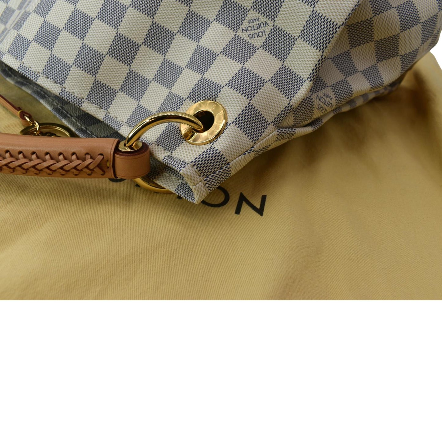 LOUIS VUITTON Artsy MM Damier Azur  Hobo Bag White