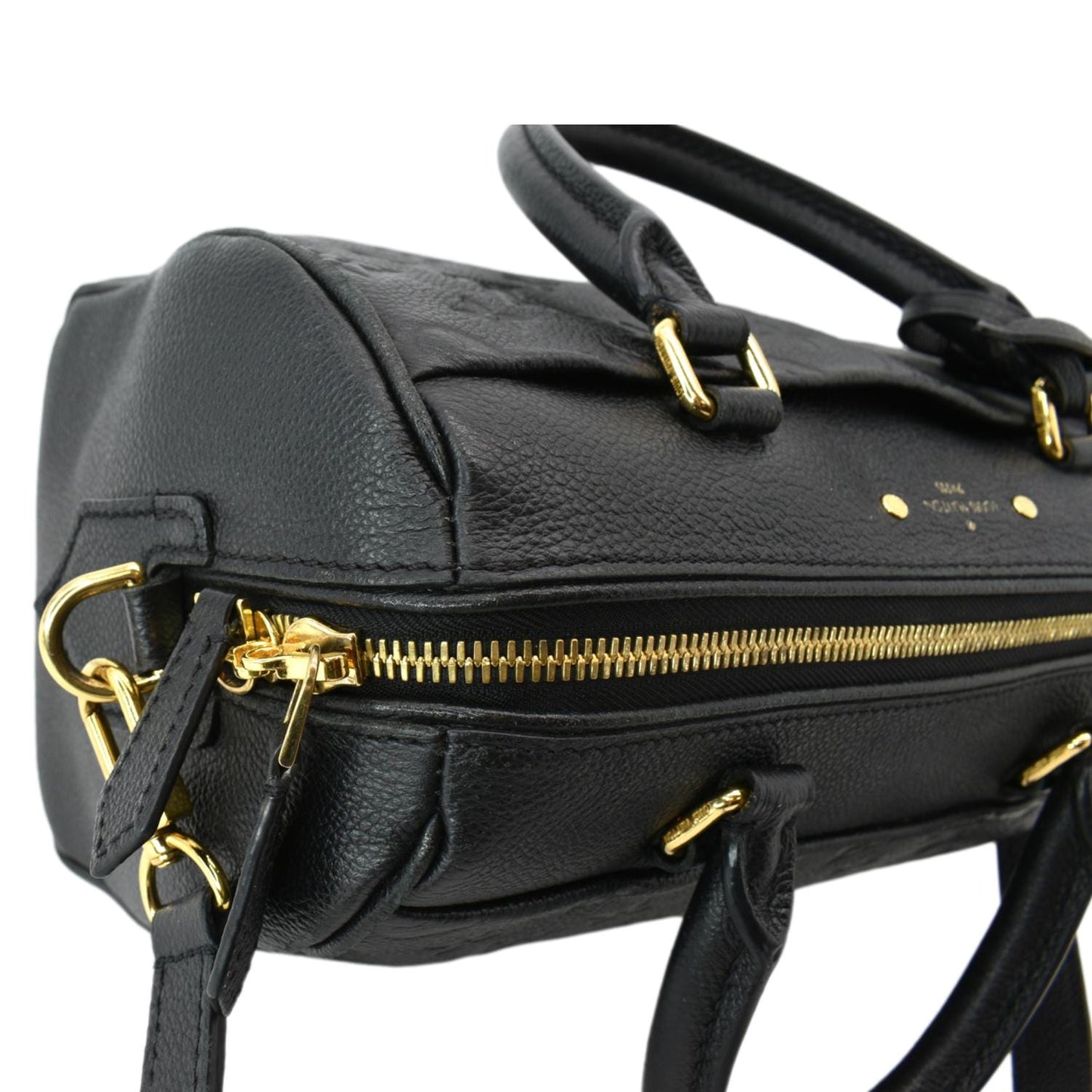 LOUIS VUITTON Speedy Bandouliere 25 Empreinte Leather  Shoulder Bag Black