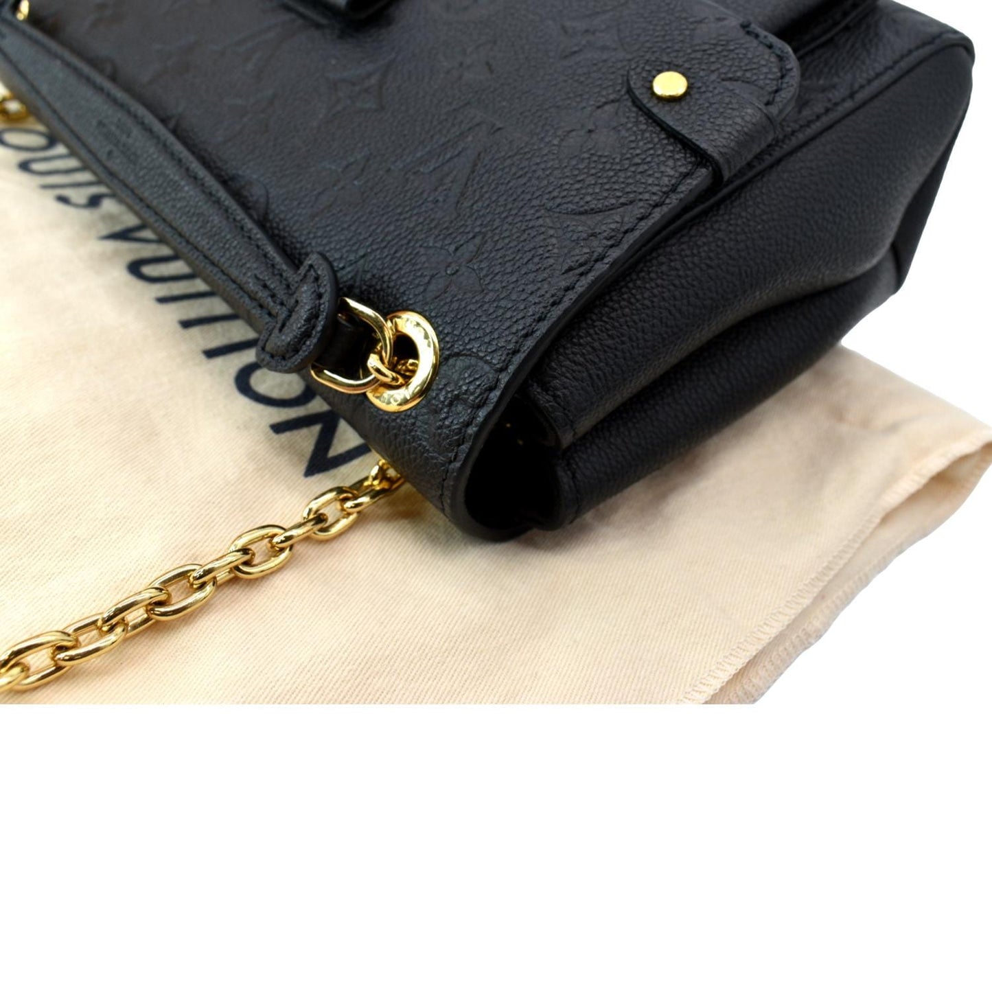 LOUIS VUITTON Vavin PM Monogram Empreinte Leather Shoulder Bag Black