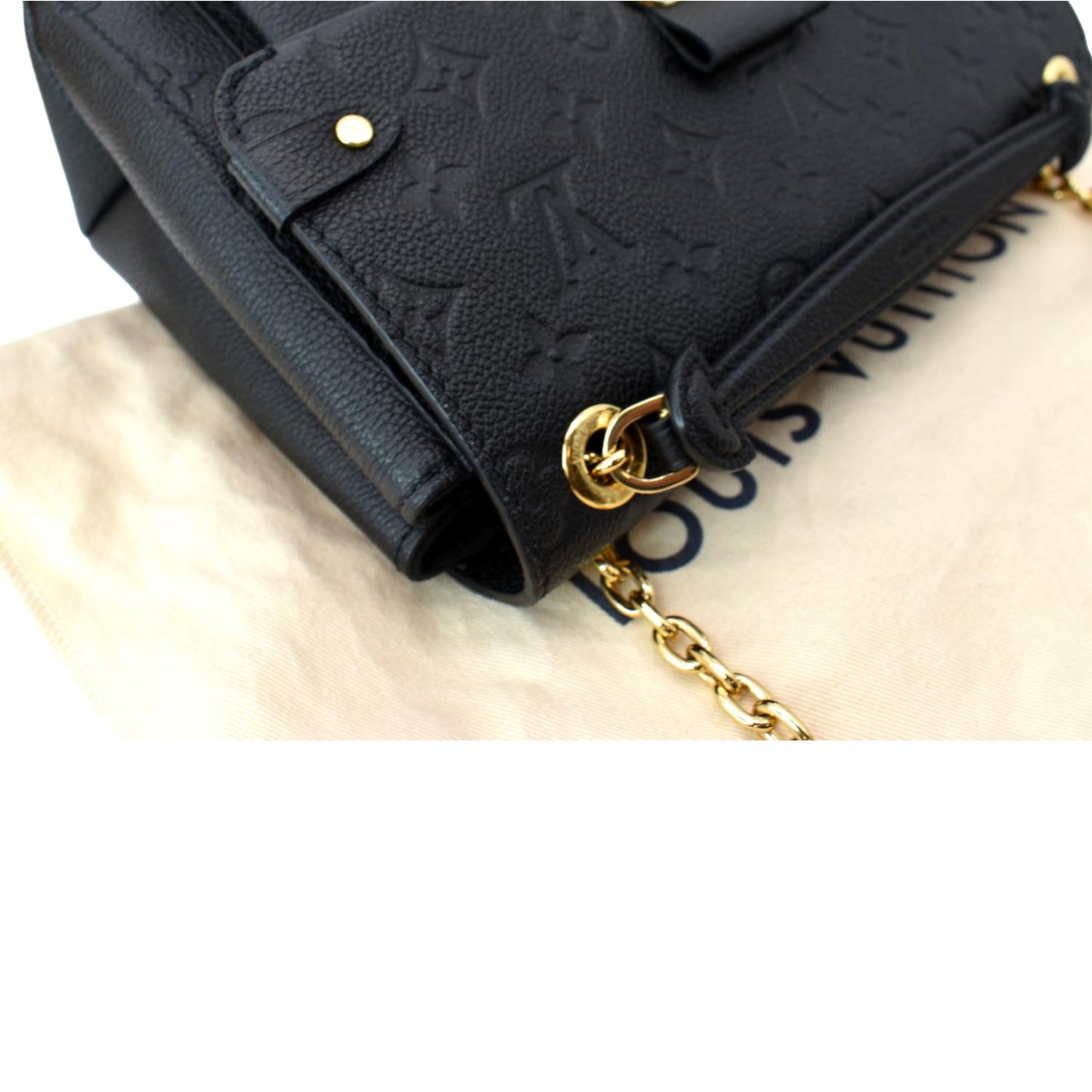 LOUIS VUITTON Vavin PM Monogram Empreinte Leather Shoulder Bag Black